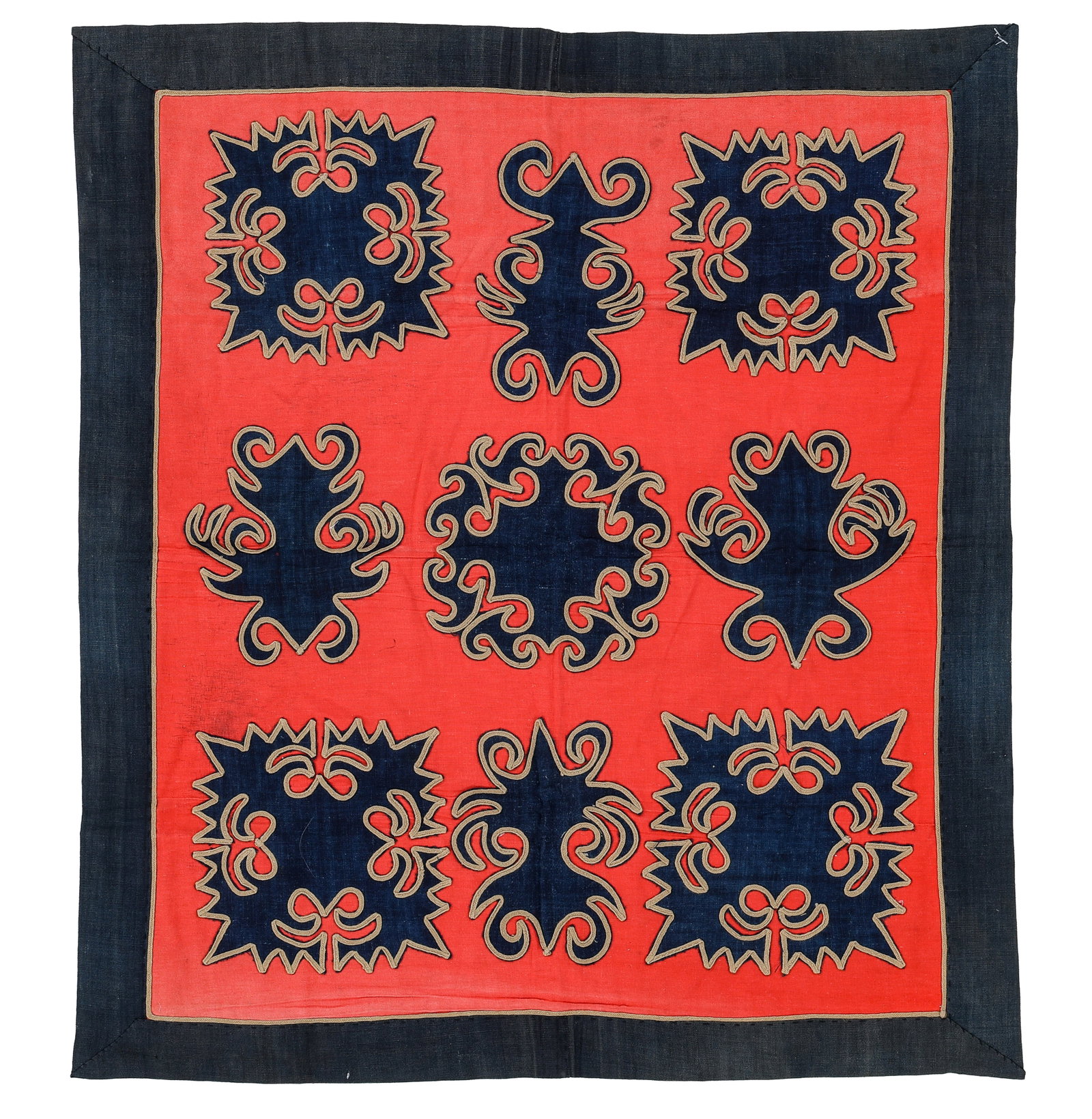 Yao Applique Wedding Saddle Cover, Early 20th C. (1 of 3)