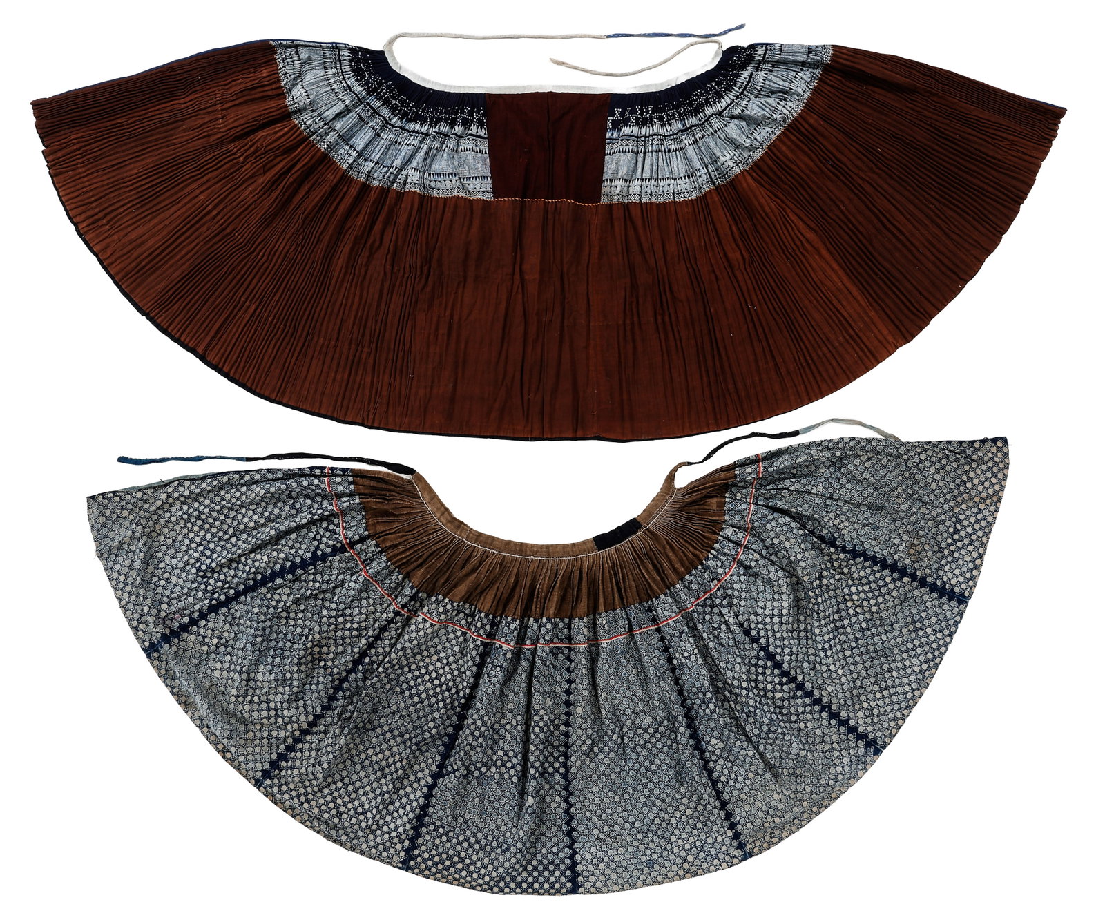 Two Buyi Indigo-Dyed Pleated Wrap Skirts, China, Early 20th C. (1 of 3)