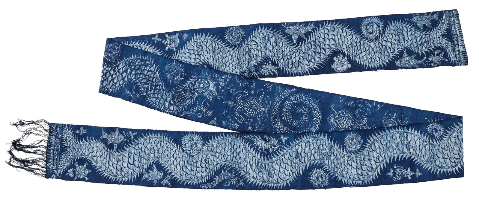 Exceptional Miao Handwoven Batik-Dyed Banner, Guizhou Province, China, Early/Mid 20th C. (1 of 2)