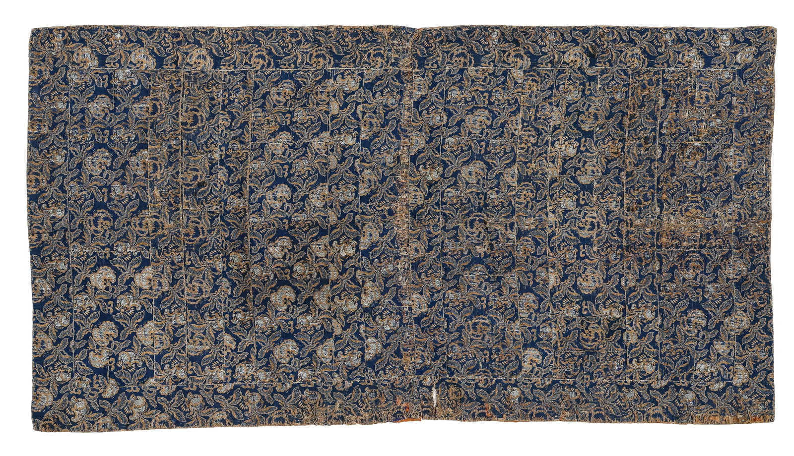Japanese Silk Brocade Kesa, 18th C.: Japanese Silk Brocade Kesa, 18th C. Size: 6'5'' x 3'5'' (196 x 104 cm). Metal thread brocade silk. Provenance: private NY collection.