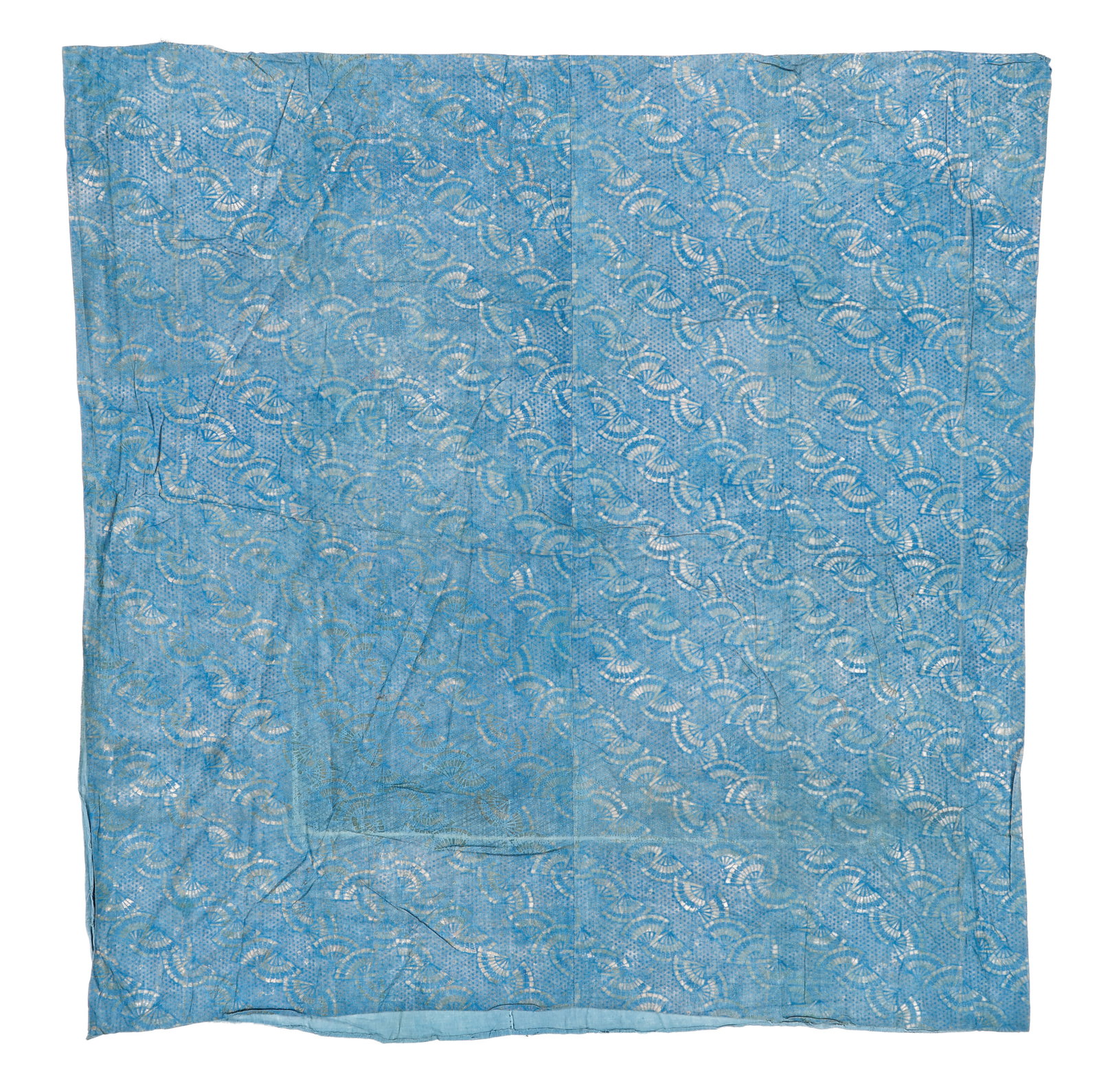 Japanese Gilt Block Print Cotton Textile, 19th C. (1 of 3)
