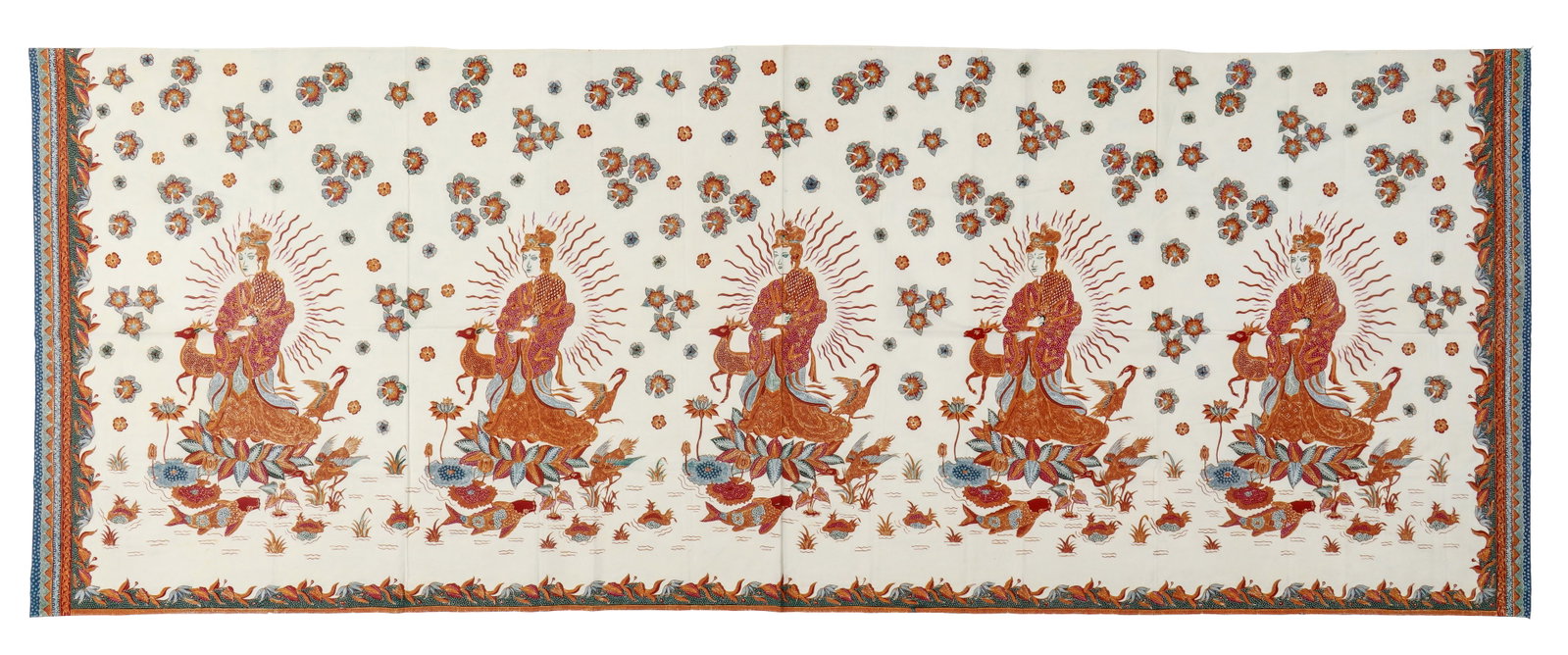 Kain Panjang Tulis Batik Depicting Guan Yin, Java, Indonesia (1 of 4)