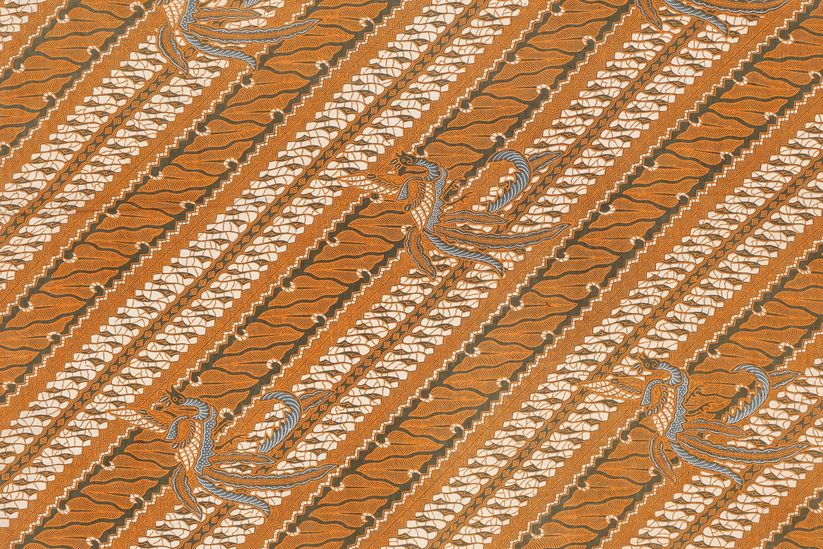 Sogan Parang Motif Batik Skirt Textile, Signed, Java - 2