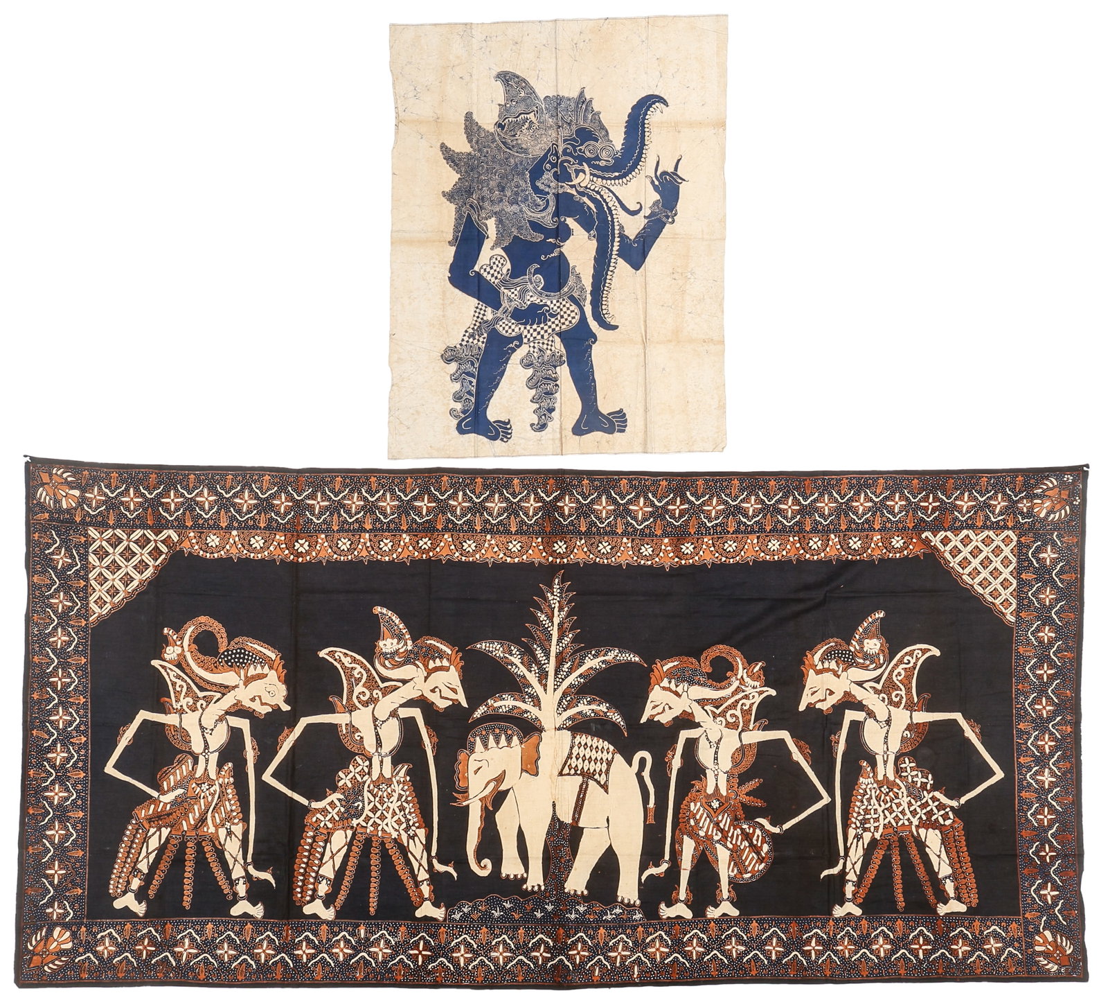 Javanese Batik Textiles Depicting Wilkataksini and Wayang Kulit Figures (1 of 5)