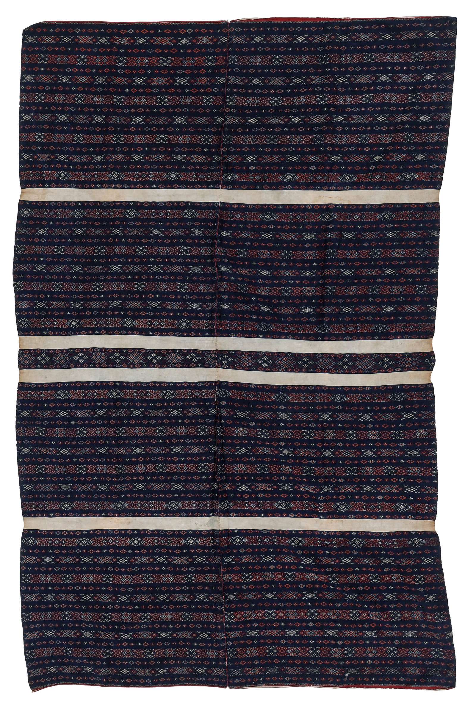 Mara Chin Men's Body or Shoulder Cloth, Burma, circa 1900: Mara Chin Men's Body or Shoulder Cloth, Burma, circa 1900. Size: 3'11'' x 6'6'' (119 x 198 cm). Silk and cotton, supplementary weave.