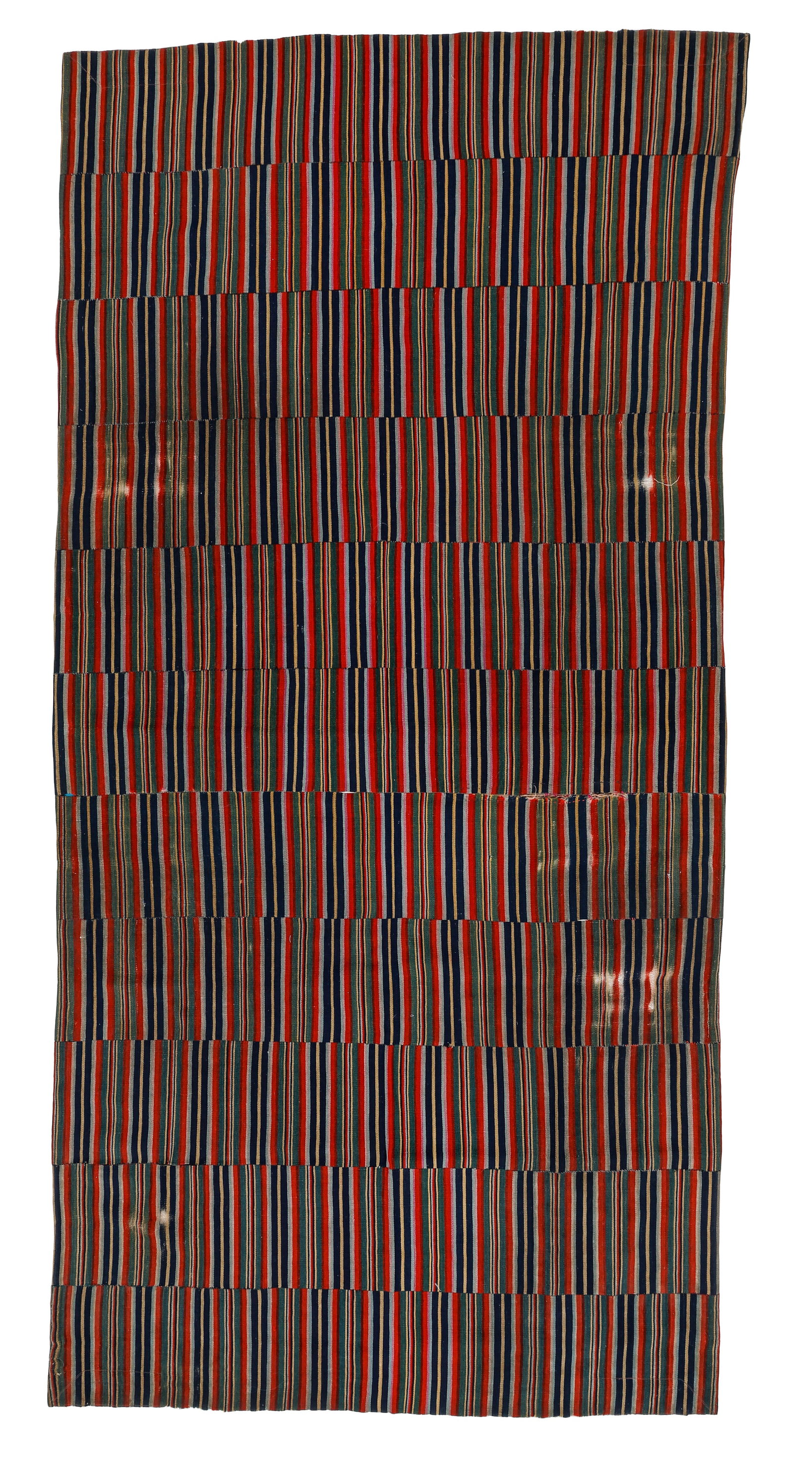 Tibetan Pangden Wool Textile, Early 20th C.: Tibetan Pangden Wool Textile, Early 20th C. Size: 4'1'' x 8'2'' (124 x 249 cm). Strip-woven wool panels.