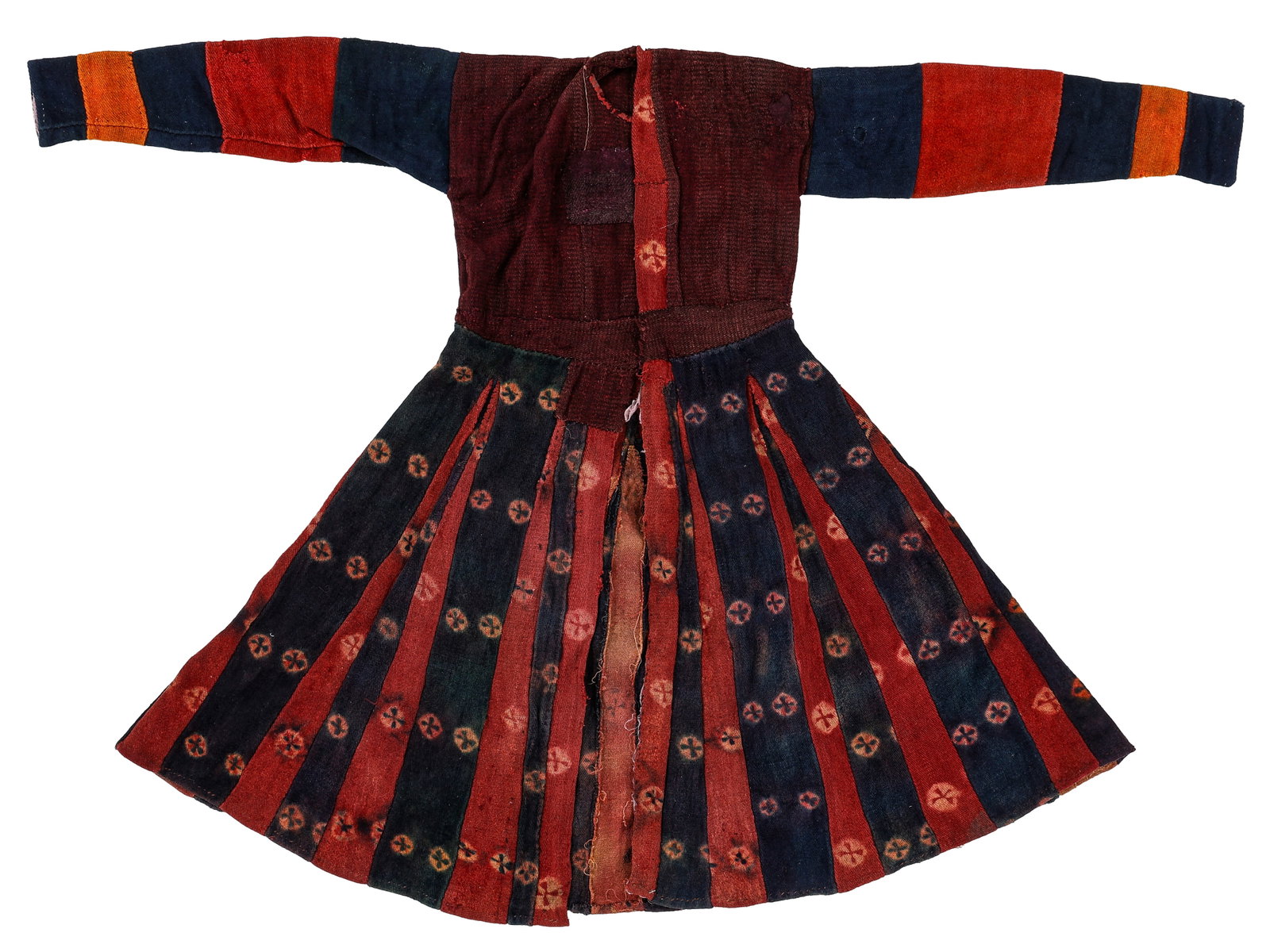 Zanskar Resist-Dyed Wool Coat/Dress, Ladakh, India, c. 1900: Zanskar Resist-Dyed Wool Coat/Dress, Ladakh, India, c. 1900. Size: 5'5'' x 3'10'' (165 x 117 cm). Yak wool.
