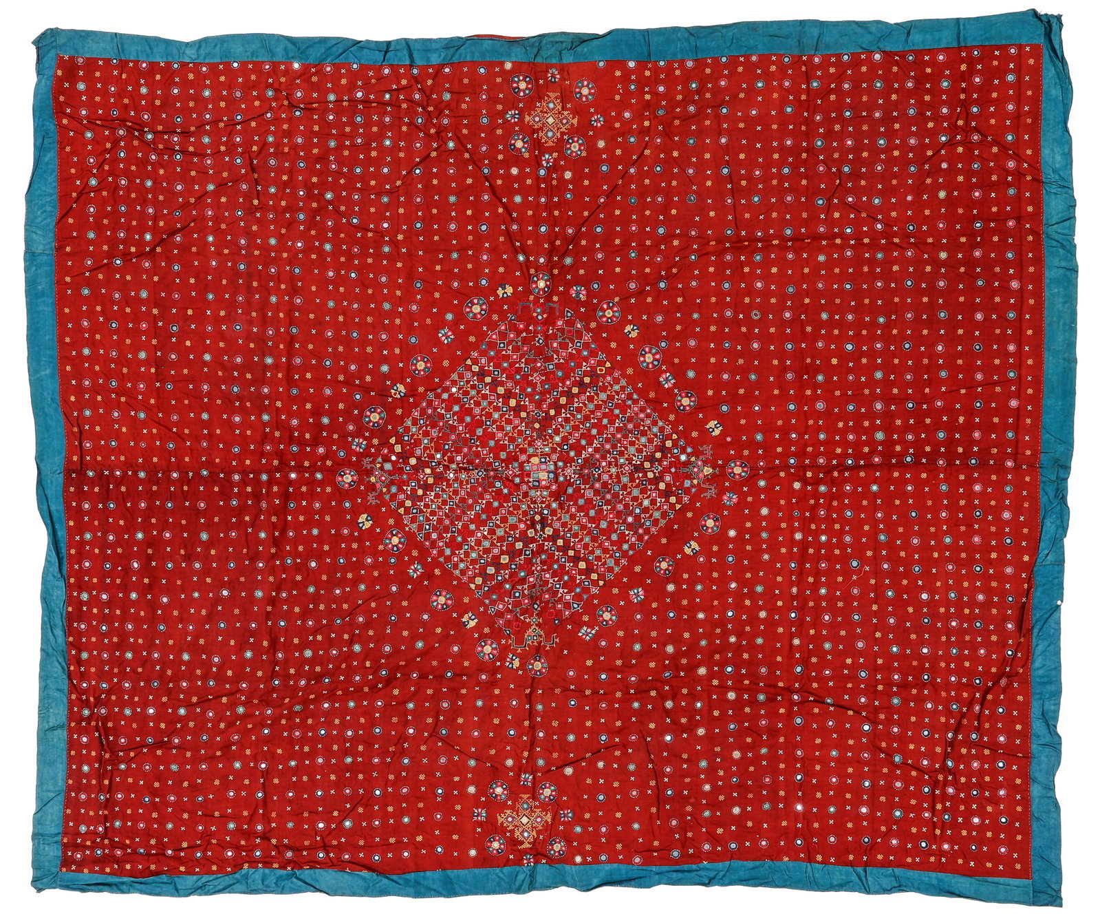 Kutch Embroidered and Mirror-Work Textile, India, Early/Mid 20th C. (1 of 4)