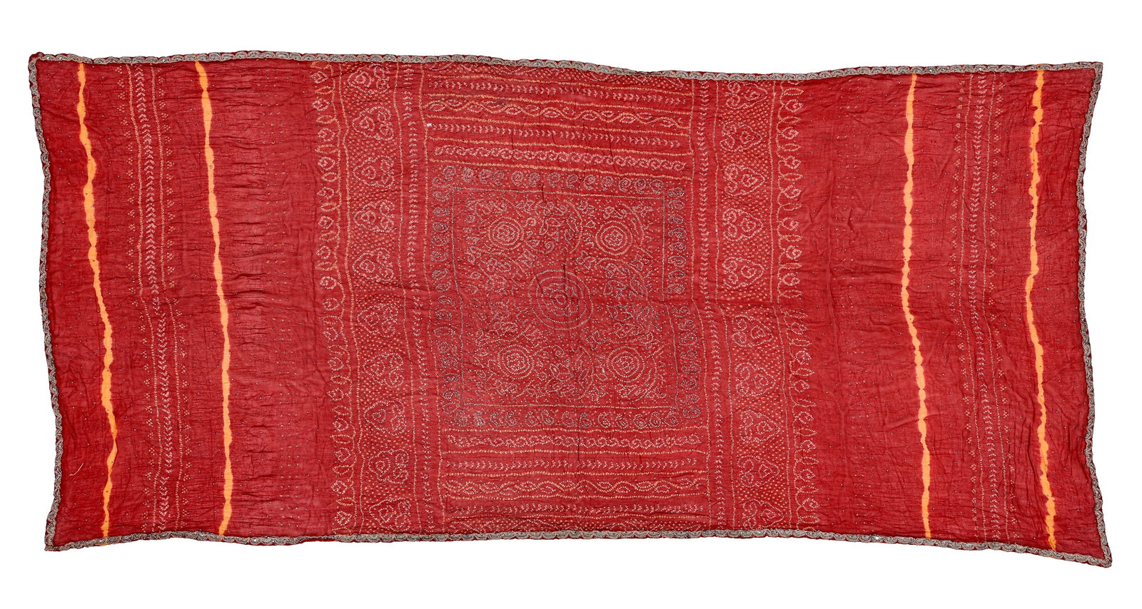 Bandhani and Mukaish Odhani Head Cover, Gujarat, India, Mid 20th C. (1 of 4)