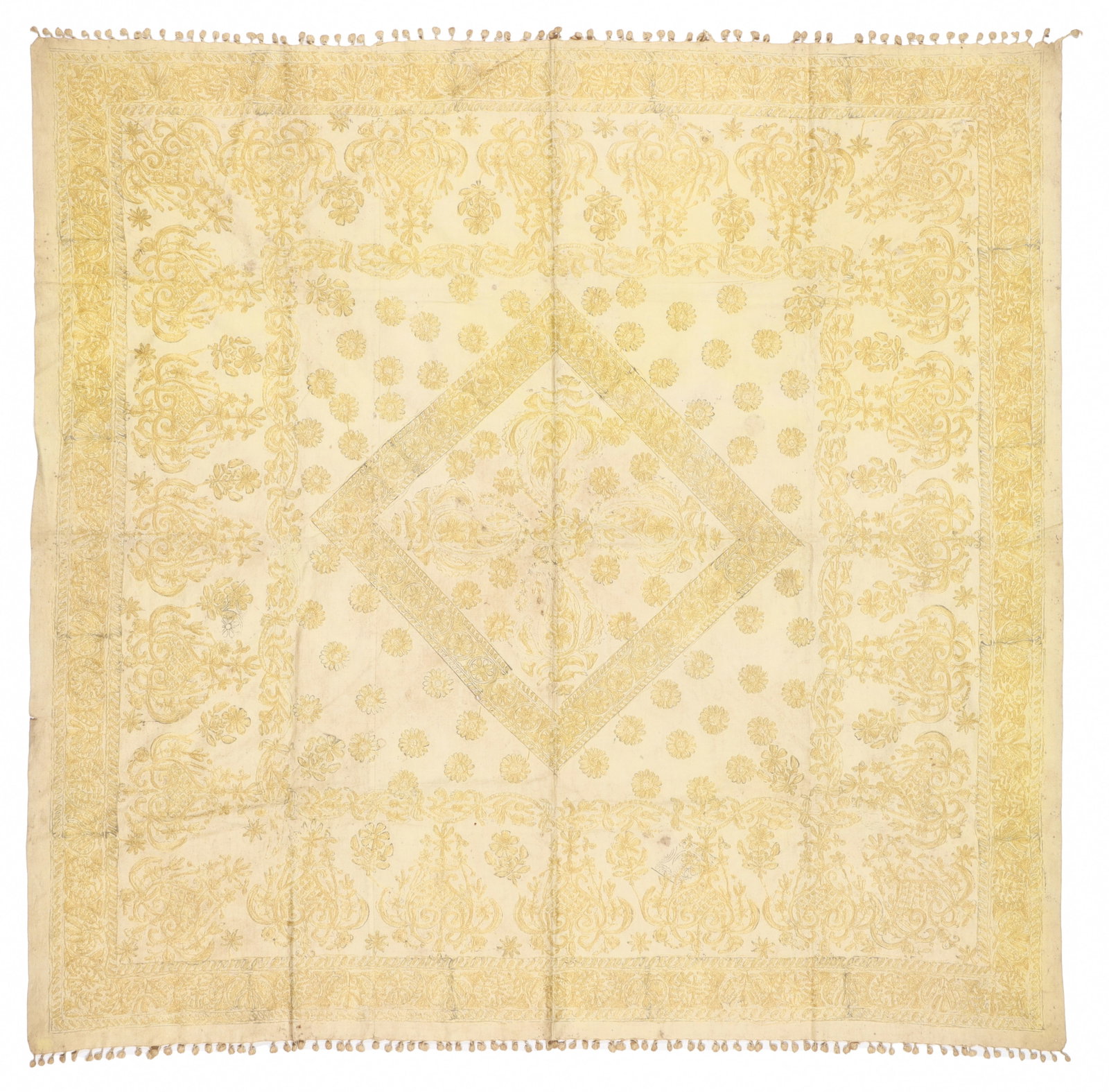 North Indian or Kashmiri Chain-Stitch Embroidered Textile, Late 19th/Early 20th C. (1 of 5)