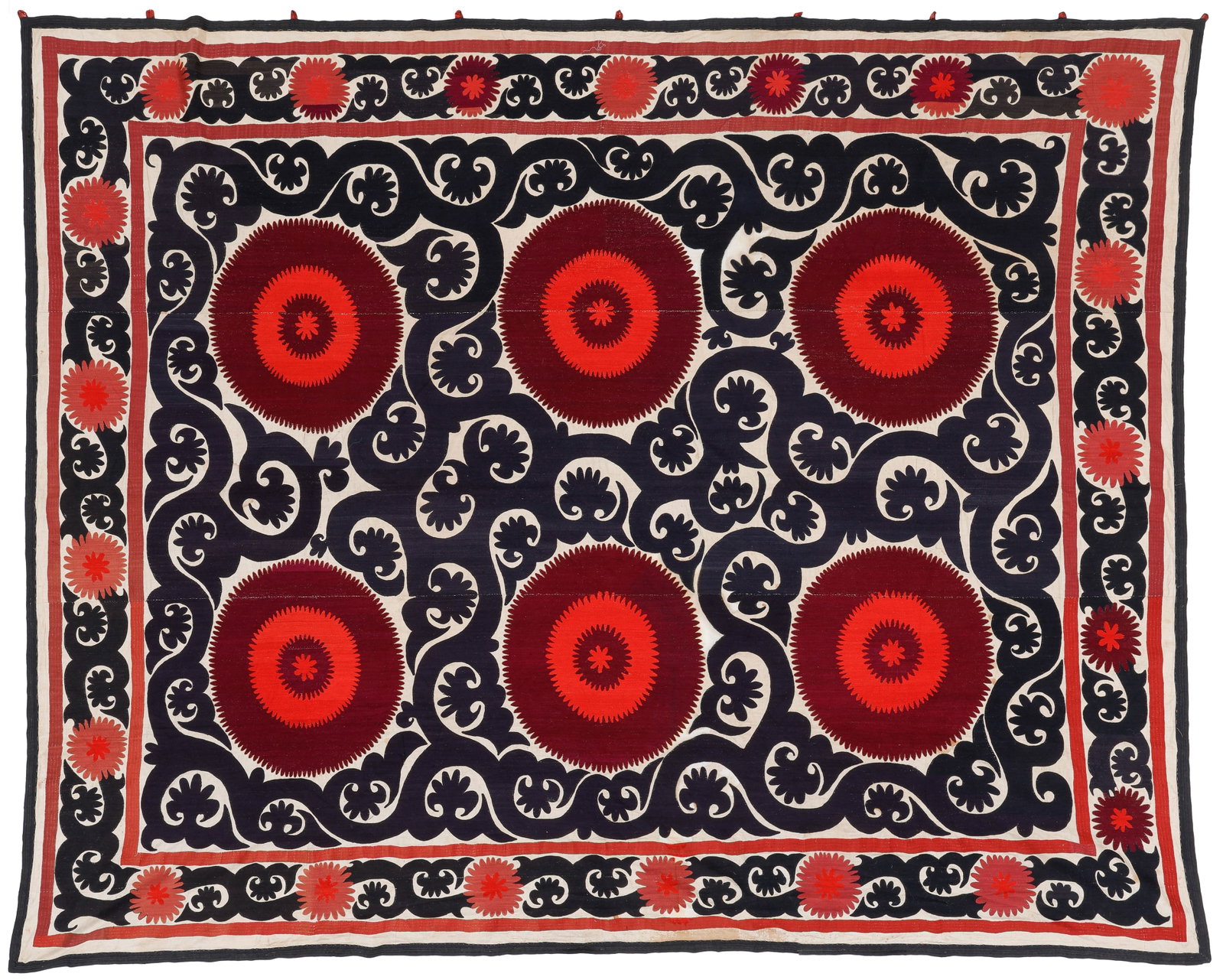 Large Suzani Wall Hanging, Central Asia, Early/Mid 20th C. (1 of 2)