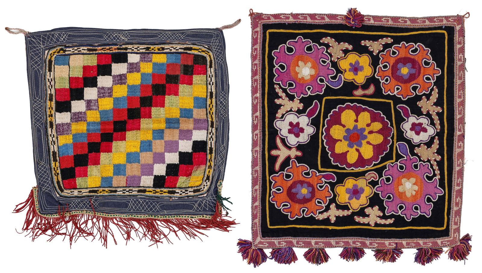 Two Lakai Embroidered Mirror Covers, Central Asia (1 of 5)