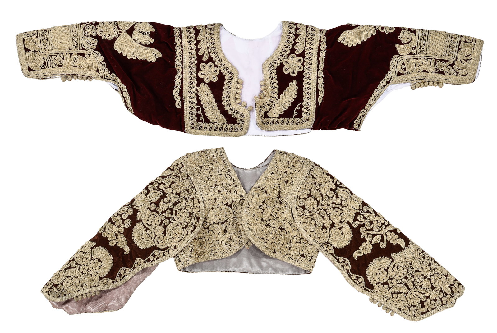 Two Turkish Ottoman Style Embroidered Jackets, Macedonia, Mid 20th C. (1 of 3)