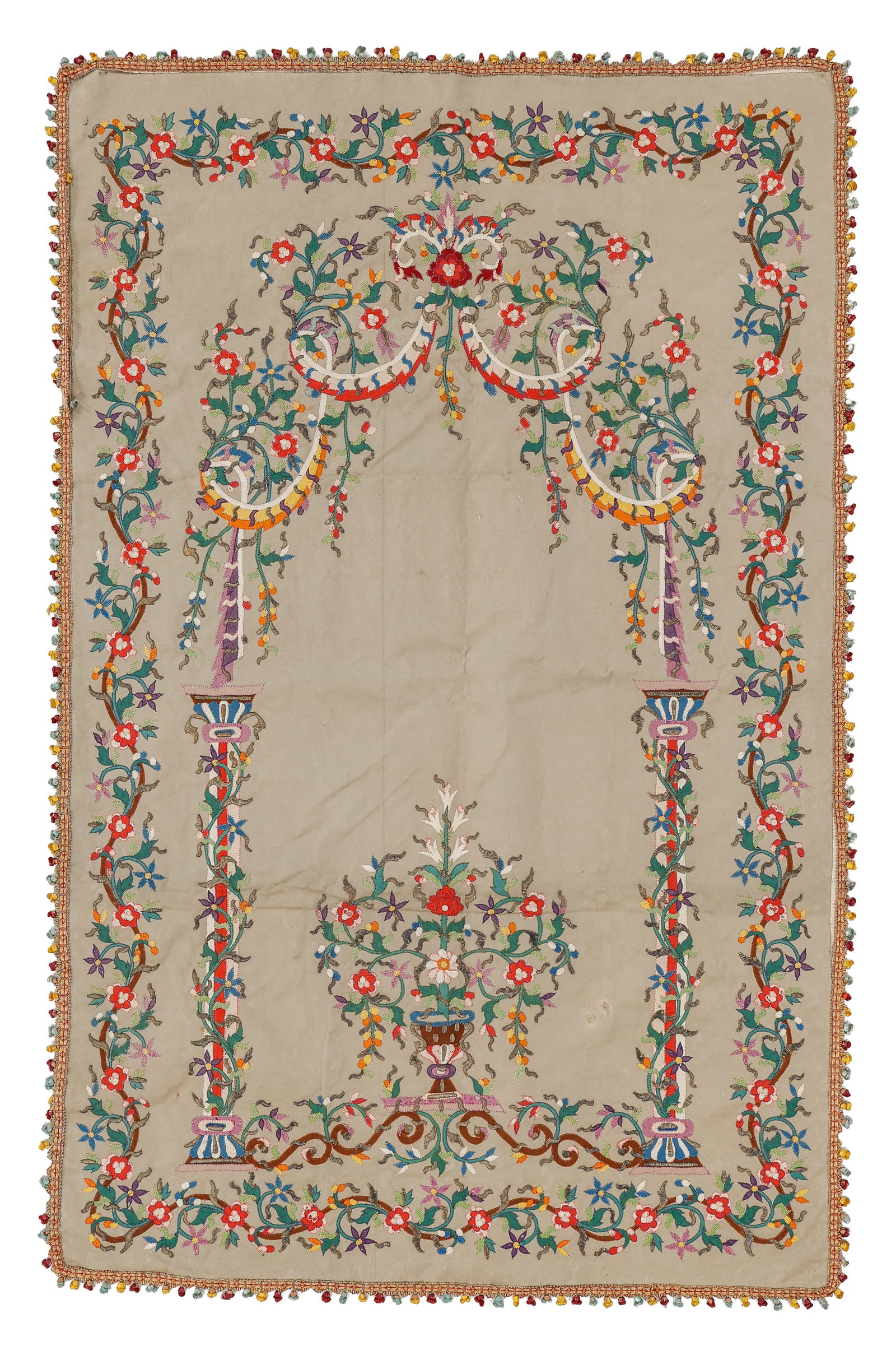 Balkan Ottoman Embroidered Prayer Textile, 19th C. (1 of 3)