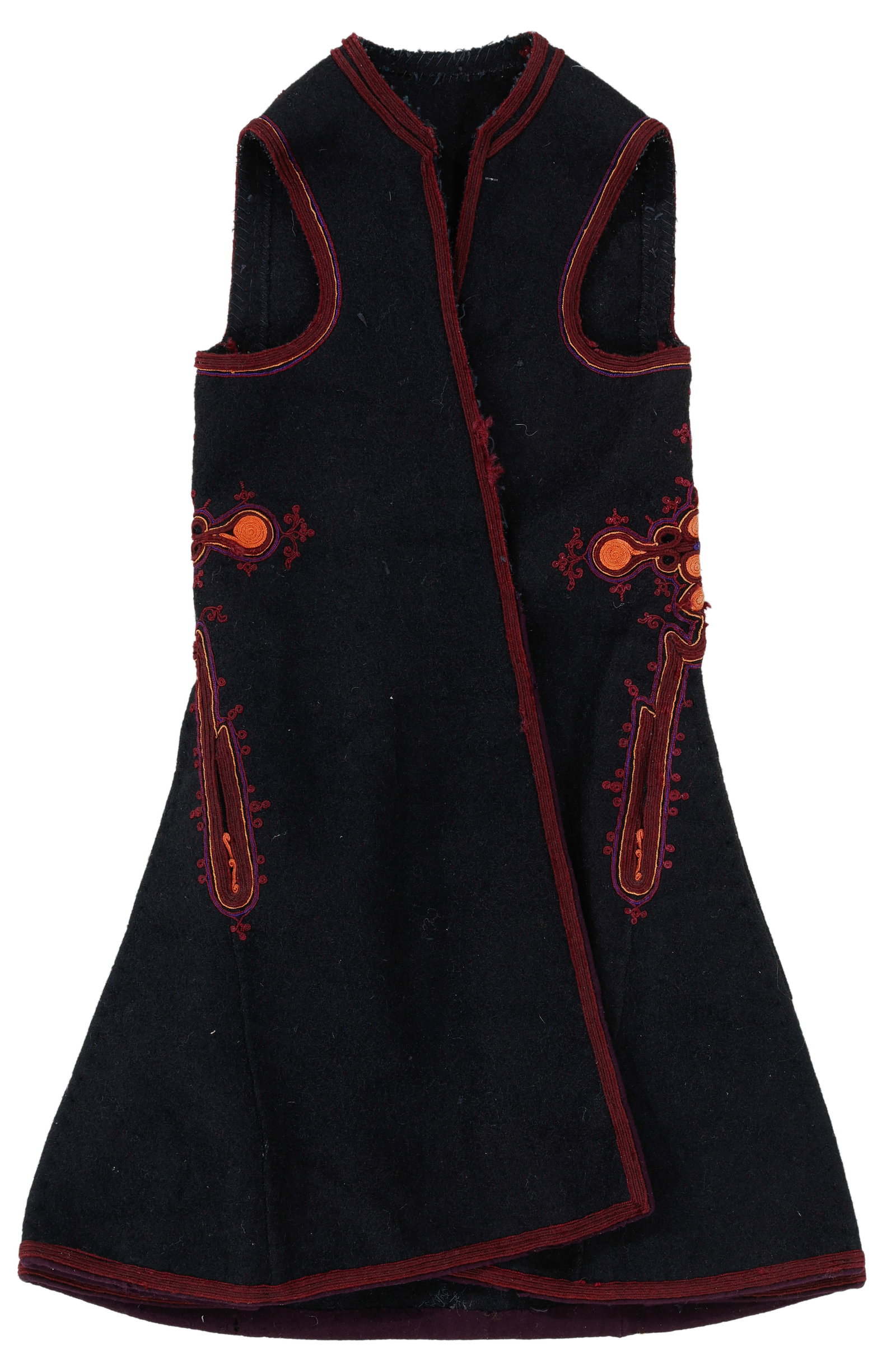 Woman's Folk Felted Wool Vest (Dzube), Resen Villages, Macedonia, Late 19th C. (1 of 3)