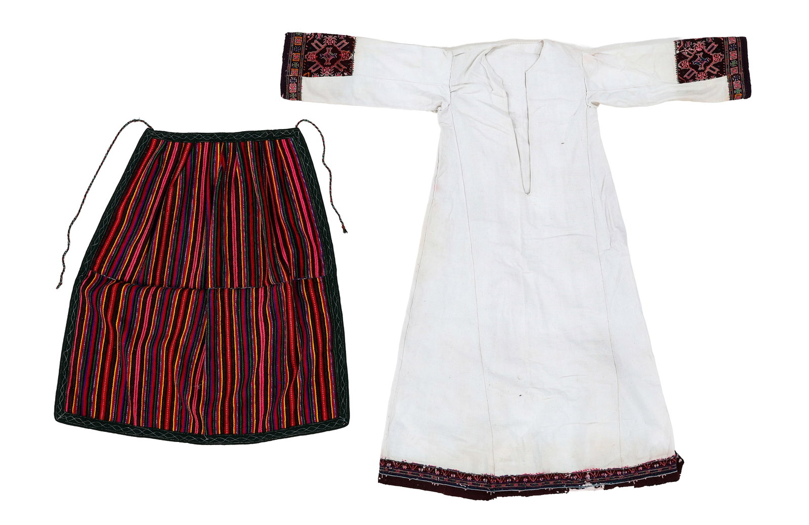 Woman's Folk Dress and Apron, Kichevija Villages, Macedonia, 1930s/40s (1 of 3)