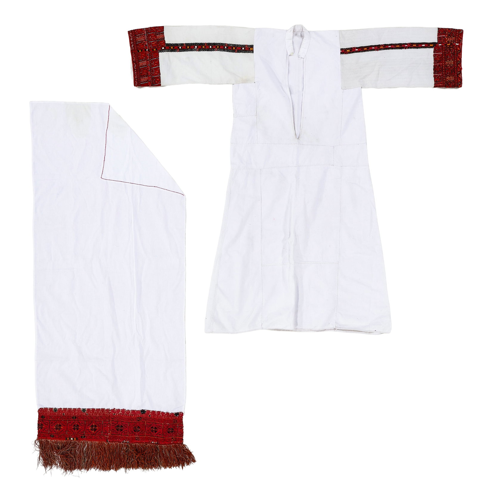 Folk Woman's Bridal Dress and Headscarf, Ohrid, Macedonia, Late 19th/Early 20th C. (1 of 3)