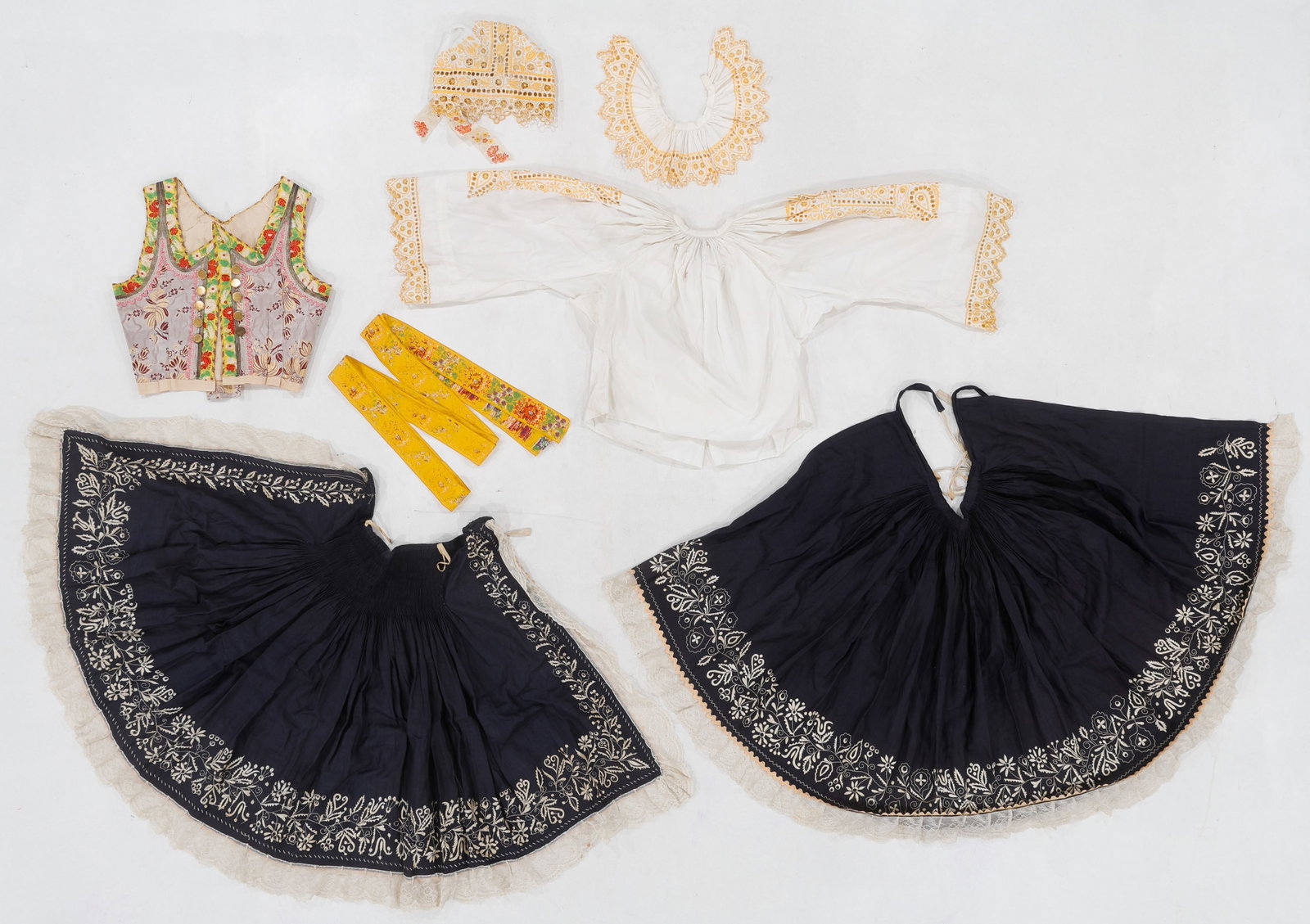 Piestany Style Woman's Ethnic Folk Costume, Slovakia, Mid 20th C. (1 of 4)