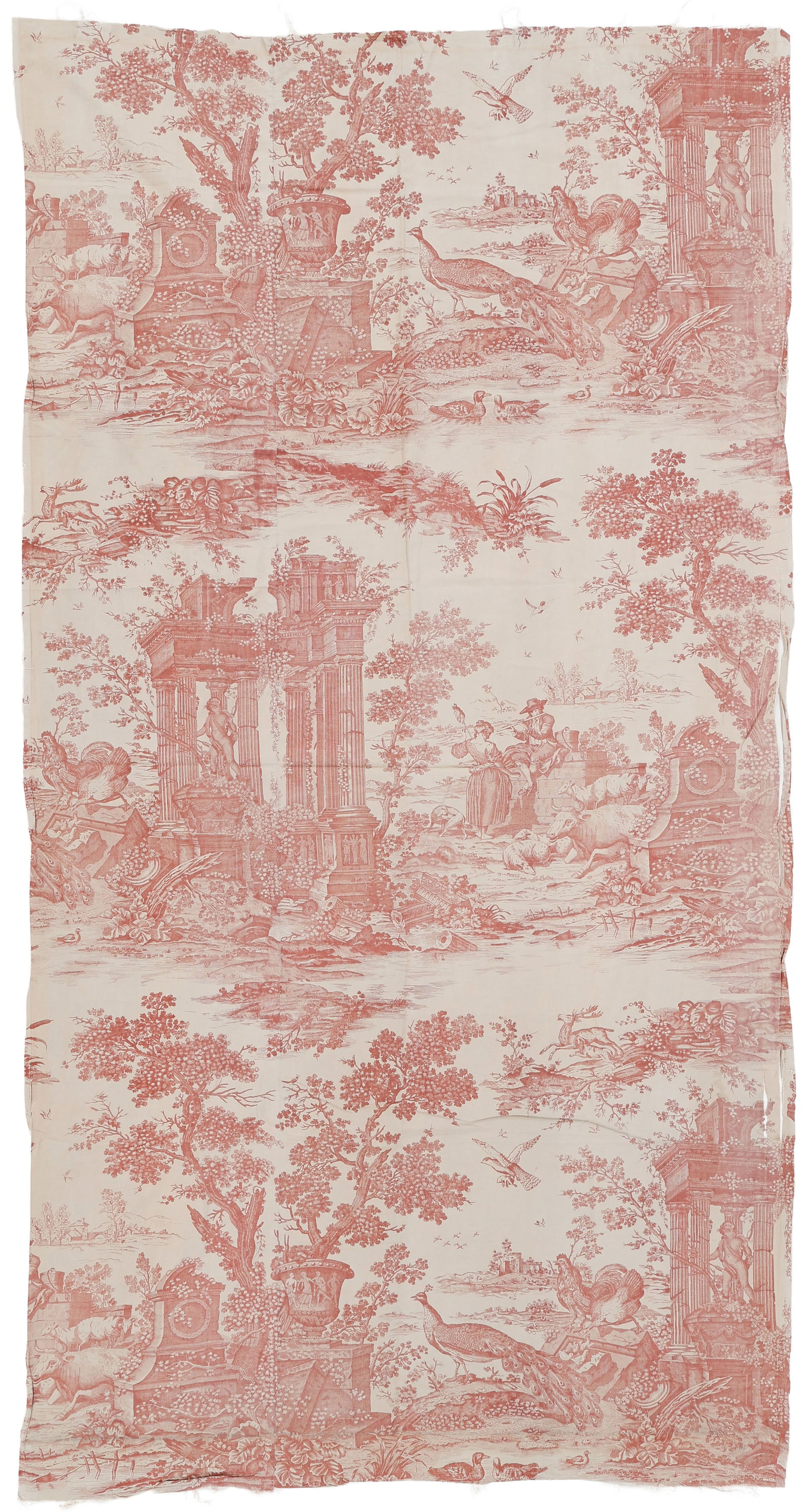 English Printed Toile de Jouy Genre Scene Panel, 19th C. (1 of 3)