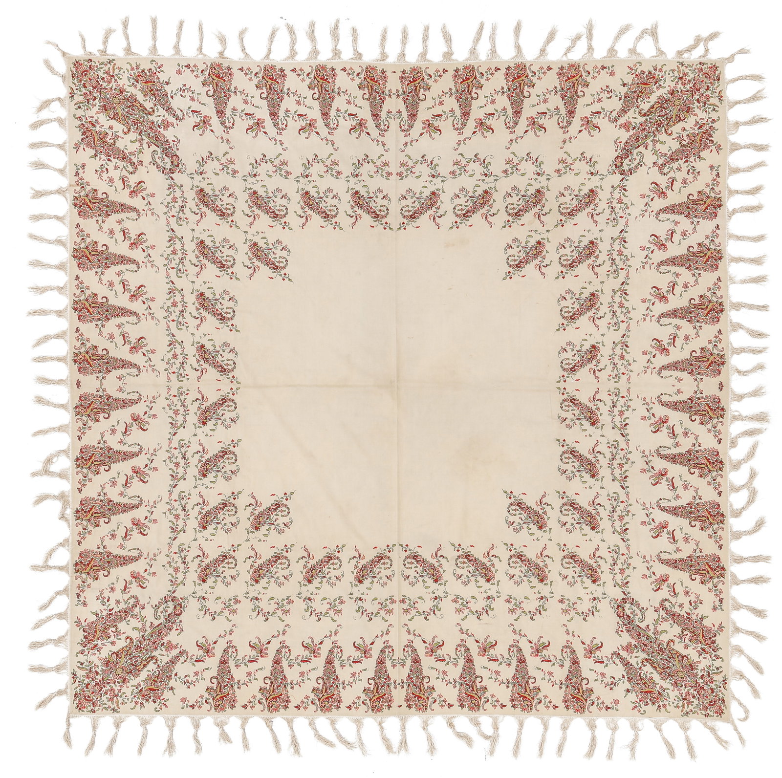 Jacquard Woven Paisley Shawl, Edinburgh, Scotland, c. 1830s-40s (1 of 3)
