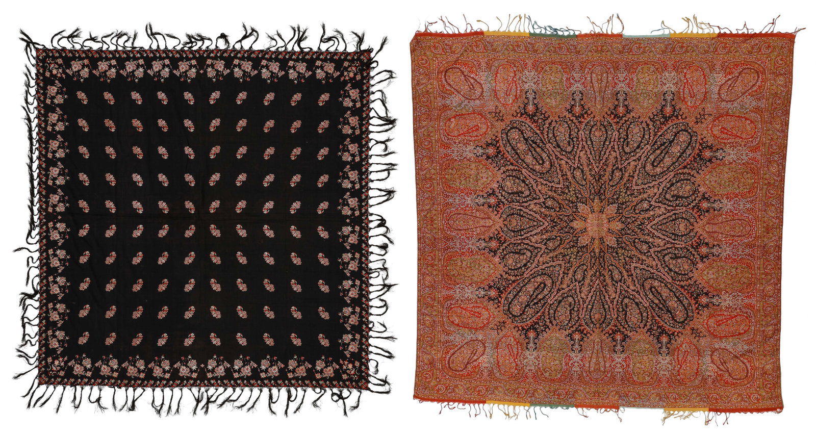 Two European Paisley Wool Shawls, Mid 19th C. (1 of 5)