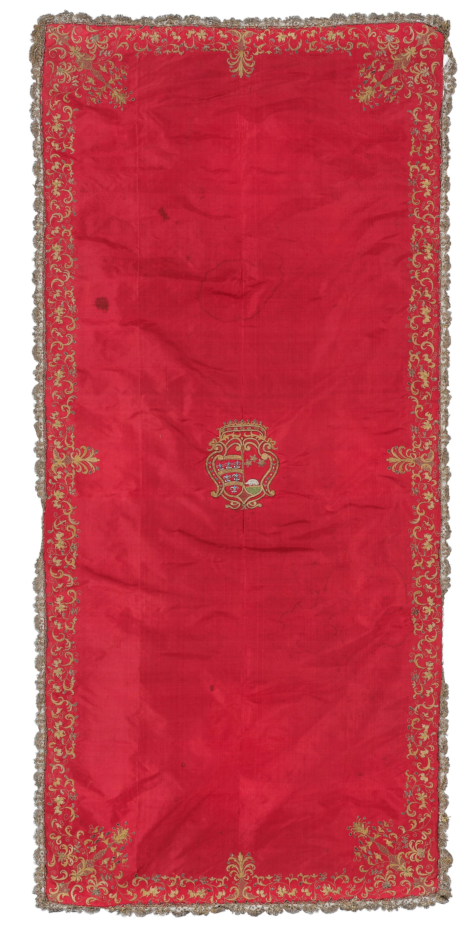 French Silk Baptism Blanket, 18th C. (1 of 4)