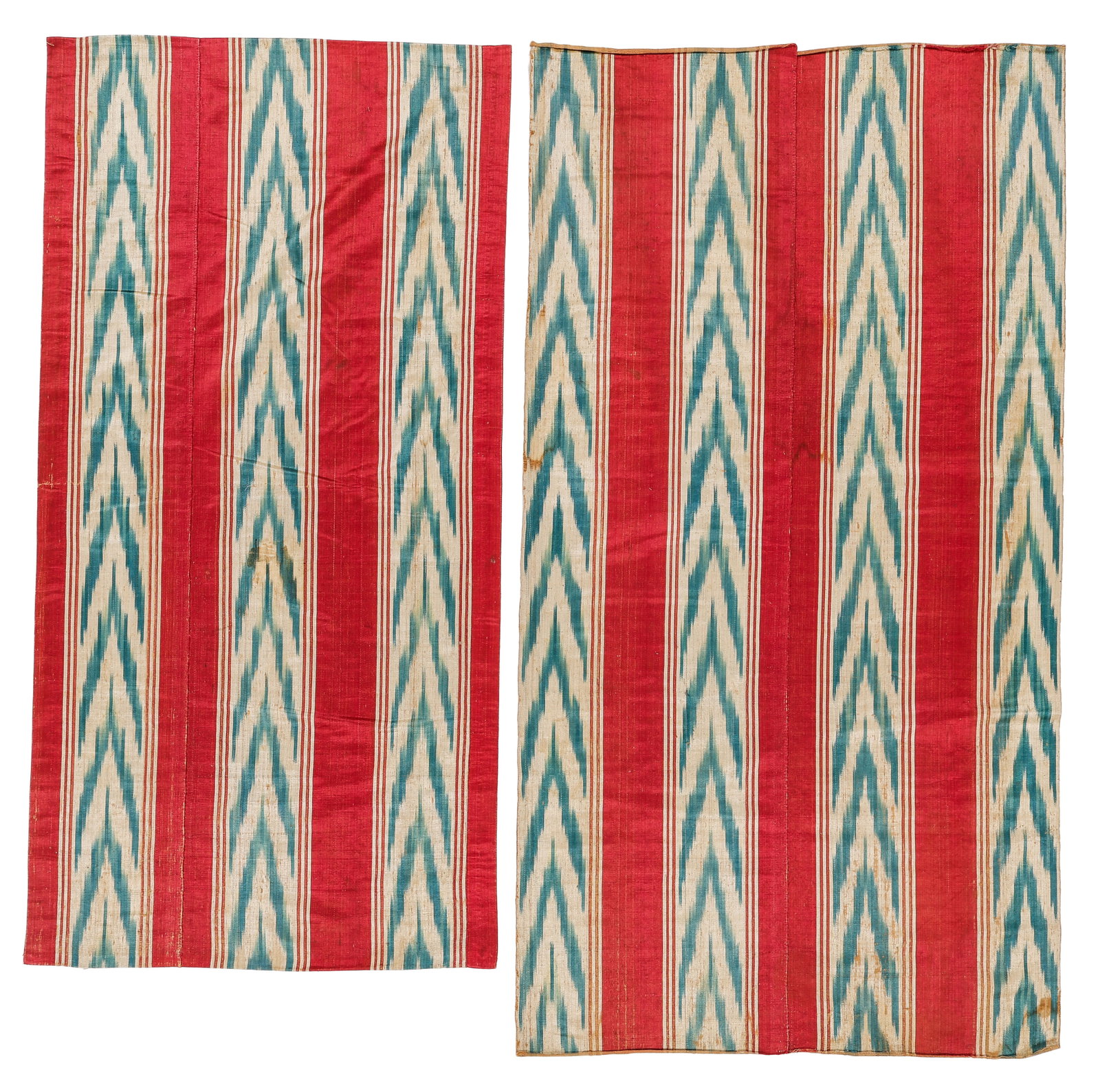 Pair of French Silk and Linen Ikat Panels, Late 18th/Early 19th C. (1 of 3)