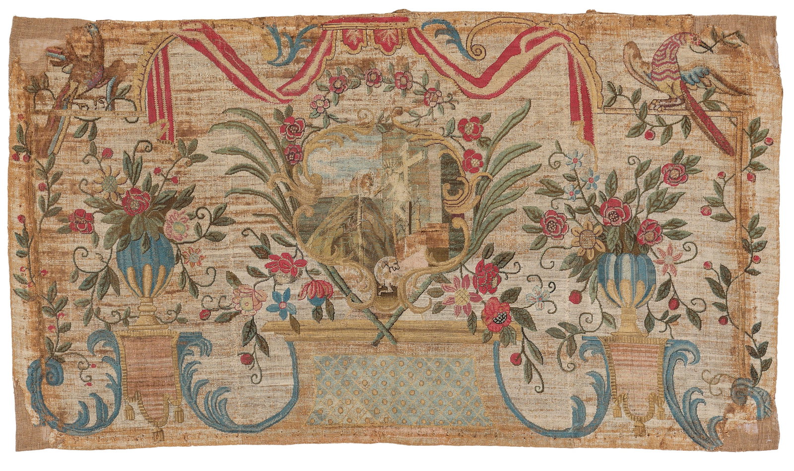 Italian or French Silk Needlepoint Tapestry, 17th Century (1 of 3)