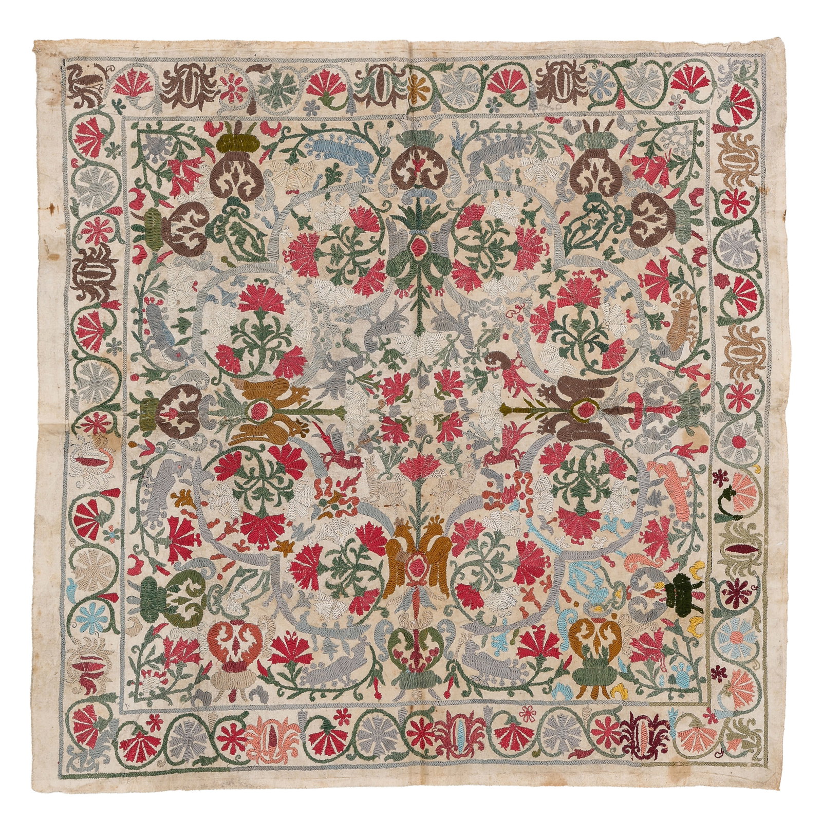 Continental European Embroidered Textile, Possibly Spanish, Late 19th C. (1 of 3)
