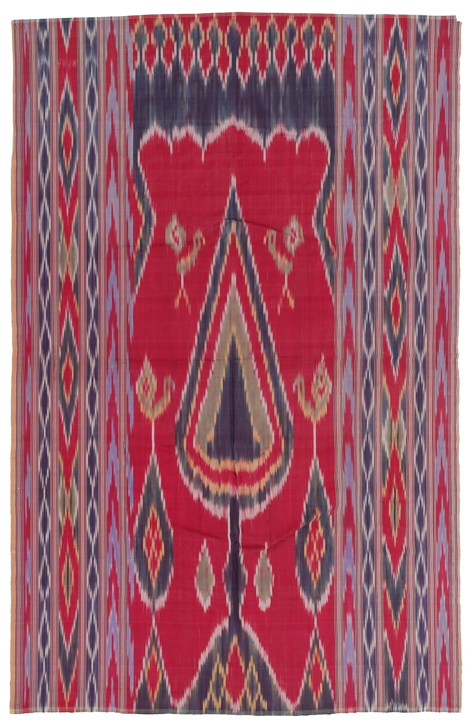 Zoroastrian Silk Ikat Panel, Persia, 19th C. (1 of 3)