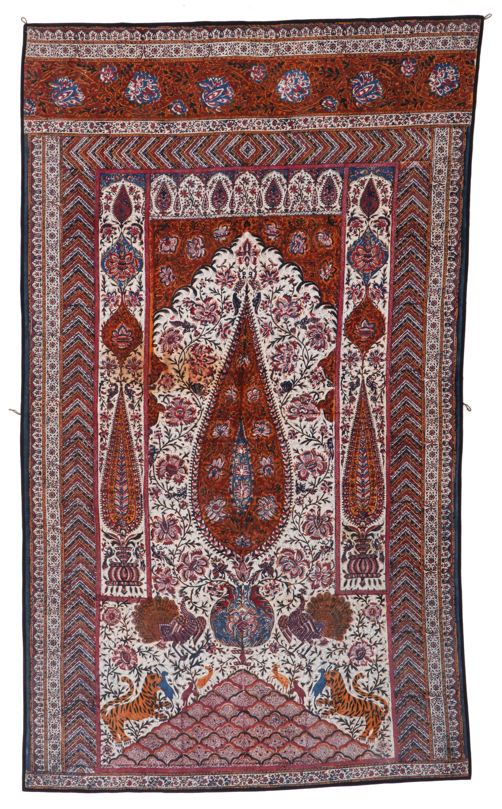 Indo-Persian Mihrad Kalamkari Panel, 19th C. (1 of 4)