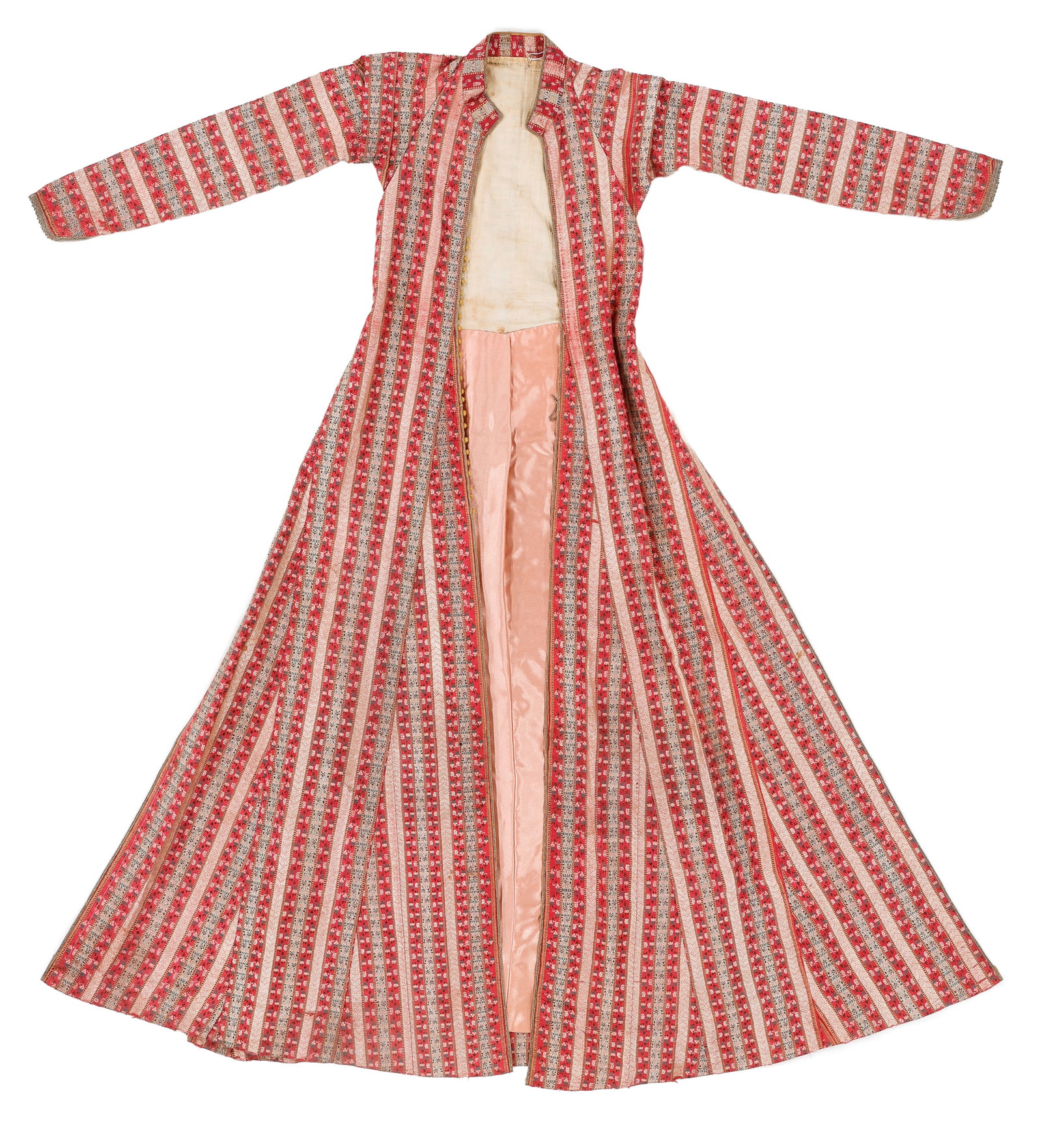 Syrian Striped Silk Yelek Robe, Early 20th C. (1 of 3)