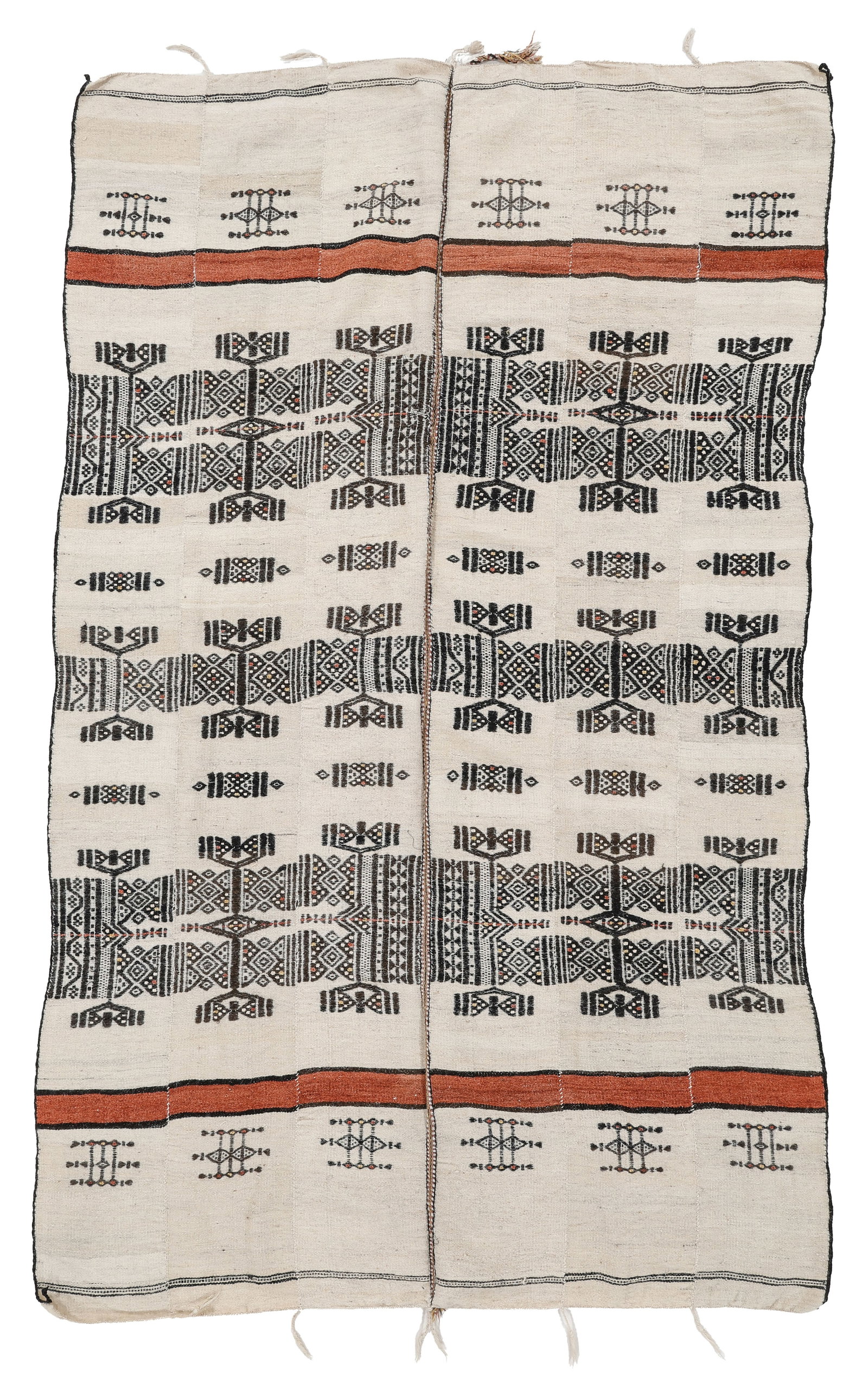 Fulani Khasa Strip-Woven Wool Blanket, Mali, Mid 20th C.: Fulani Khasa Strip-Woven Wool Blanket, Mali, Mid 20th C. Size: 4'8'' x 7'9'' (142 x 236 cm). Wool and cotton.