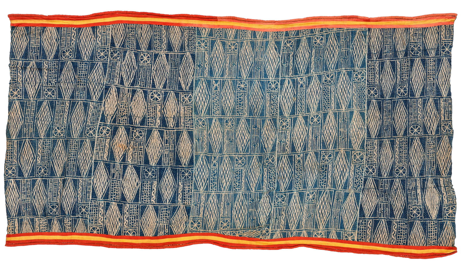 Large Bamileke Ndop Indigo-Dyed Prestige Cloth, Cameroon, Early 20th C., 8'6'' x 15'4'' (1 of 2)