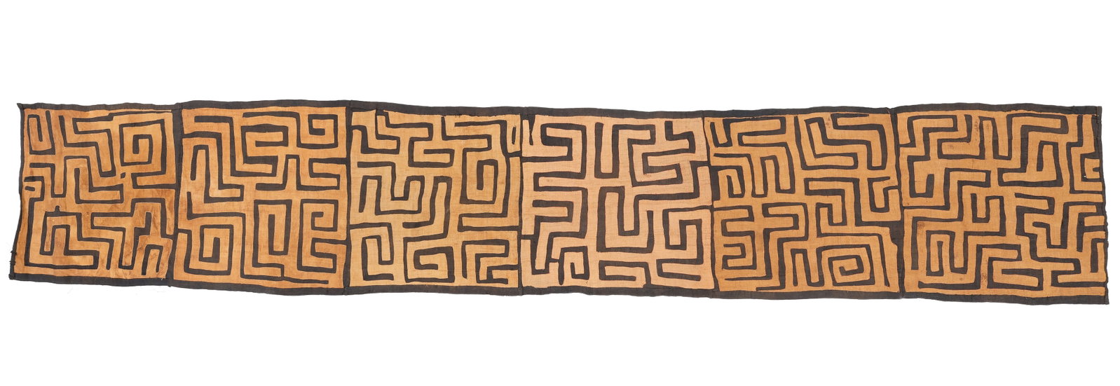 Kuba Raffia Applique Dance Skirt, Democratic Republic of Congo, 12'0'' x 2'2'' (1 of 2)