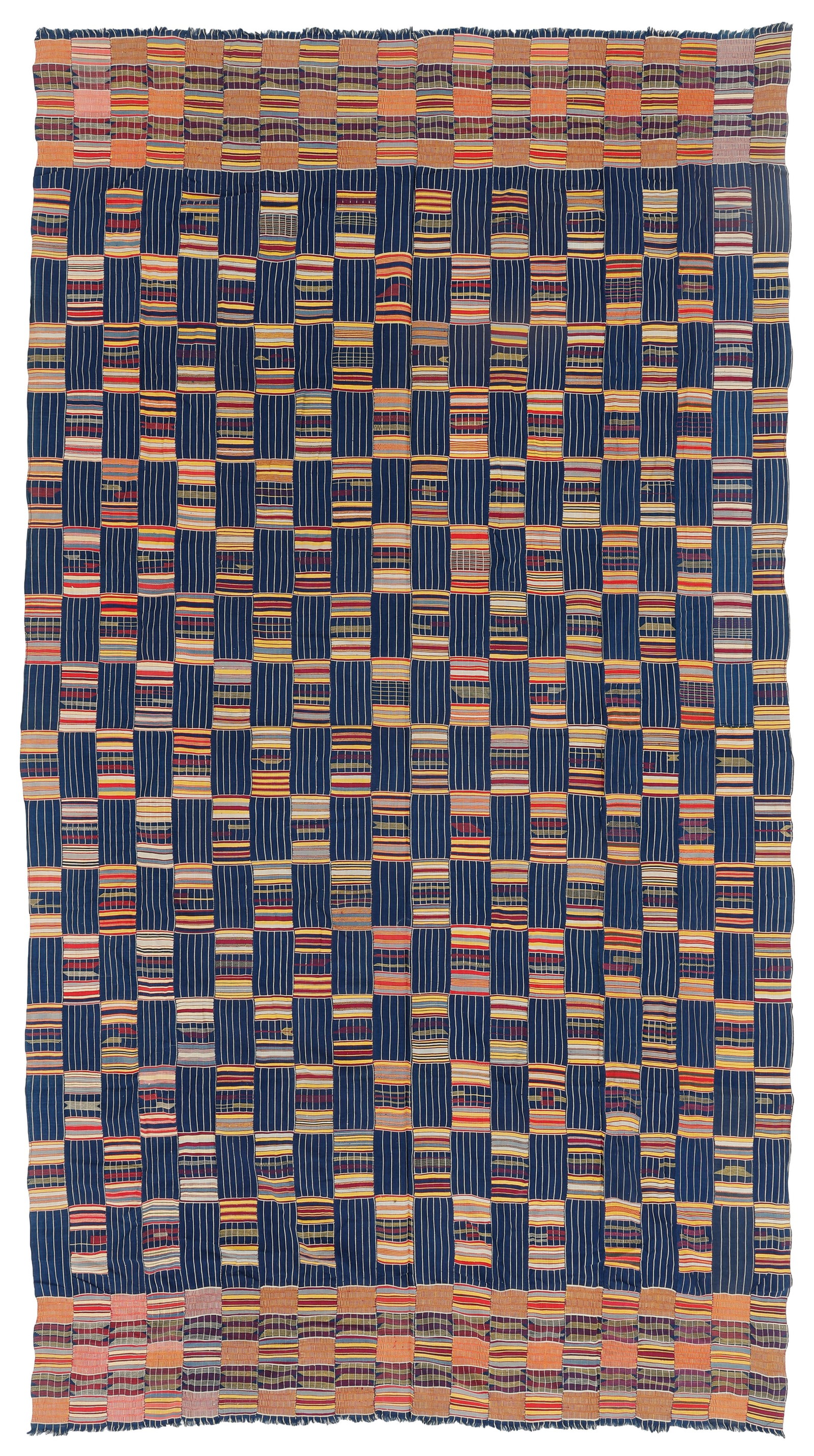 Ewe Stripwoven Kente Cloth, Ghana, West Africa, 5'4'' x 9'9'' (1 of 3)
