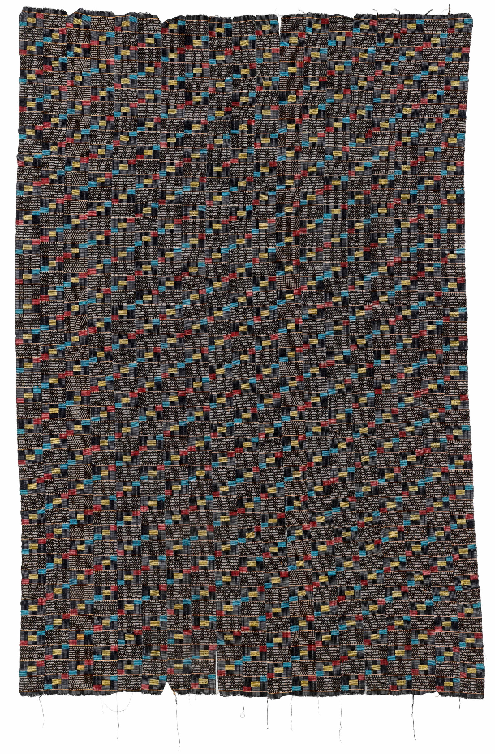 Asante Kente Cloth, Ghana, West Africa, Mid 20th C. 10'2'' x 6'8'': Asante Kente Cloth, Ghana, West Africa, Mid 20th C. Size: 10'2'' x 6'8'' (310 x 203 cm). Cotton.