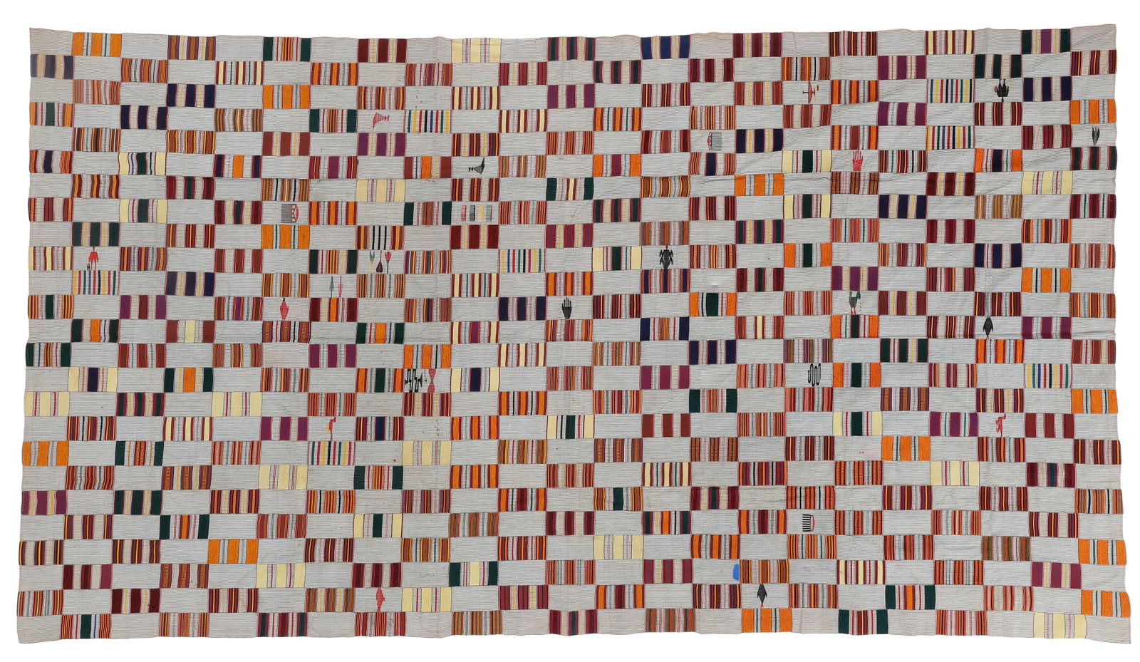 Ewe Stripwoven Kente Cloth, Ghana, West Africa, 6'2'' x 11'4'' (1 of 2)