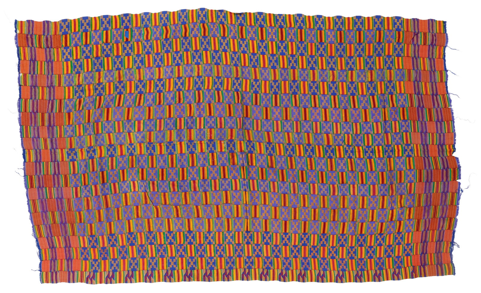 Asante Kente Cloth, Ghana, West Africa, Mid 20th C., 6'0'' x 10'4'' (1 of 3)