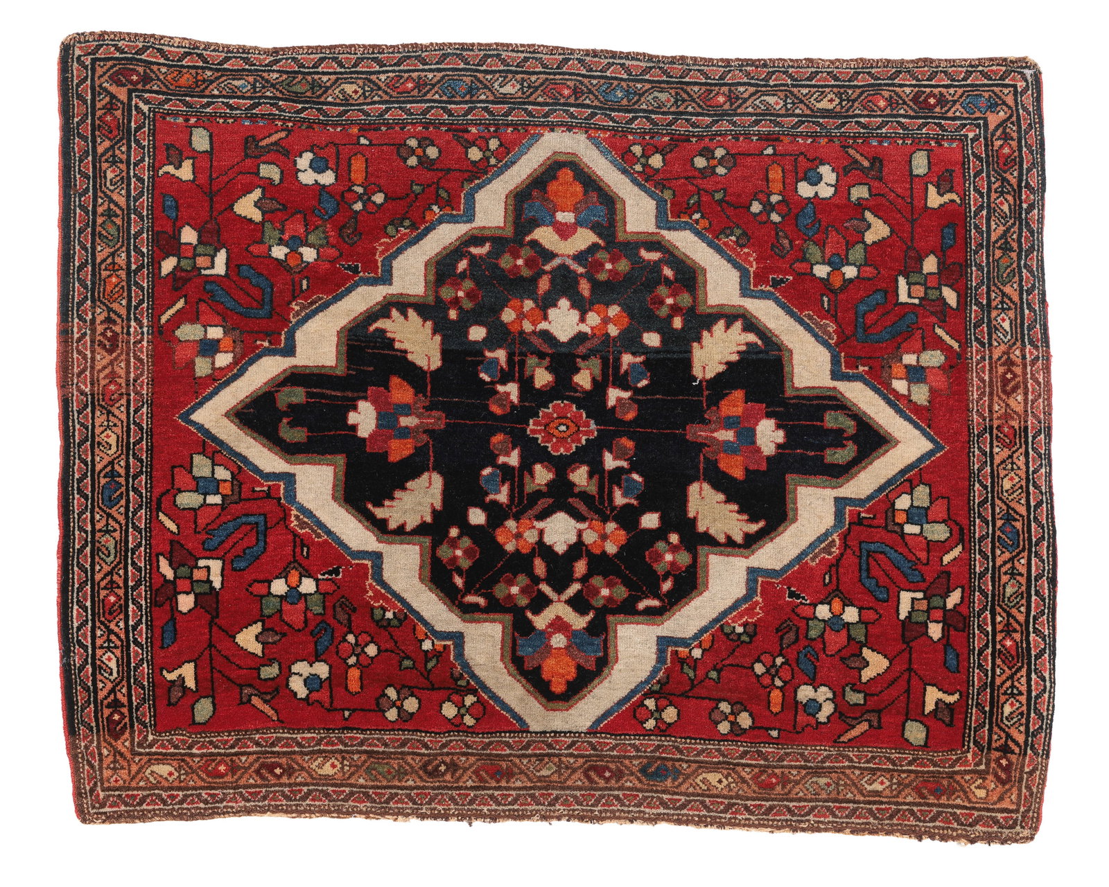 Fine Ferahan Sarouk Small Rug, Persia, Ca. 1900, 2'6'' x 2'0'': Fine Ferahan Sarouk Small Rug, Persia, Ca. 1900, 2'6'' x 2'0'' (76 x 61 cm). Weight: 3 lbs. Material: wool pile, cotton warp, cotton weft.