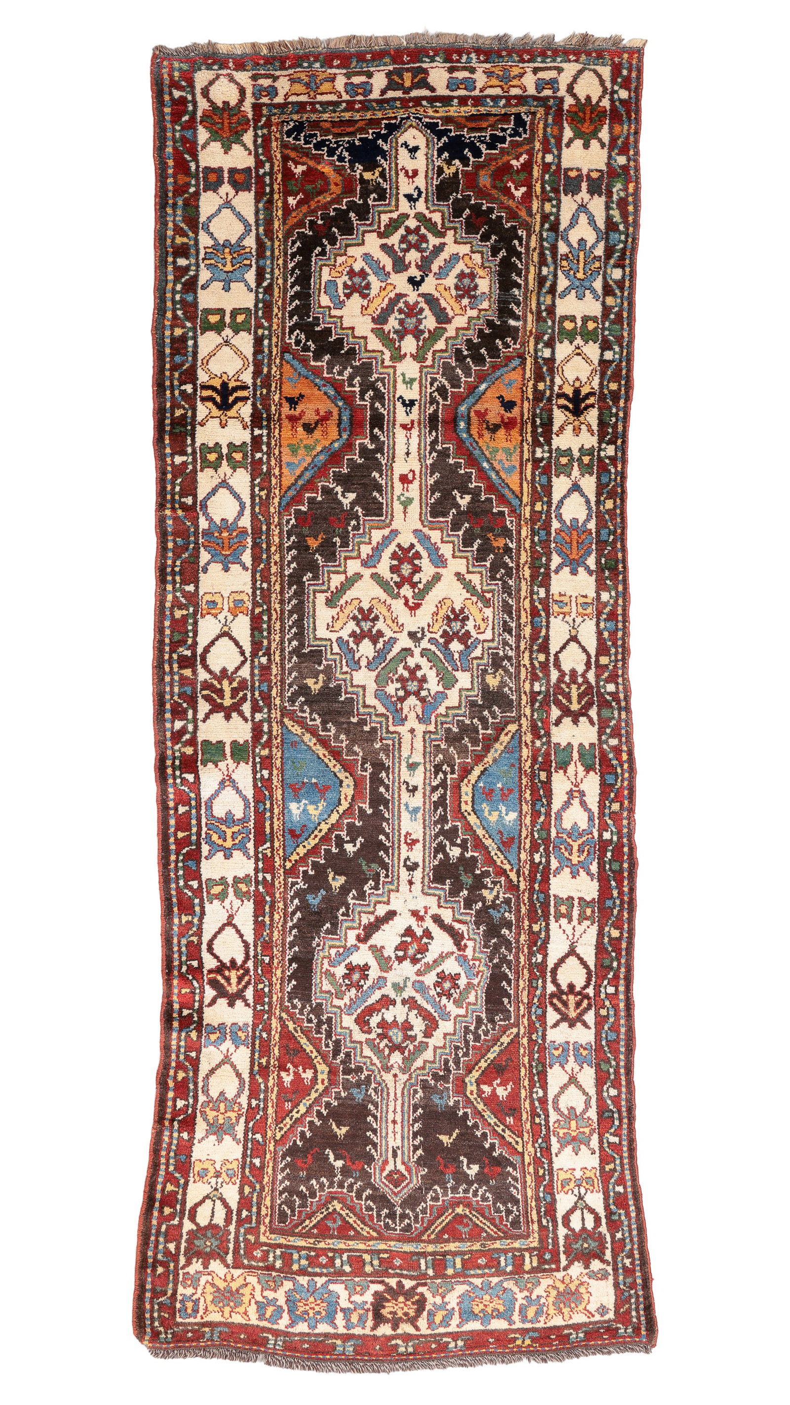 West Persian Kurd Rug, Late 19th C., 3'7'' x 9'10'' (1 of 6)
