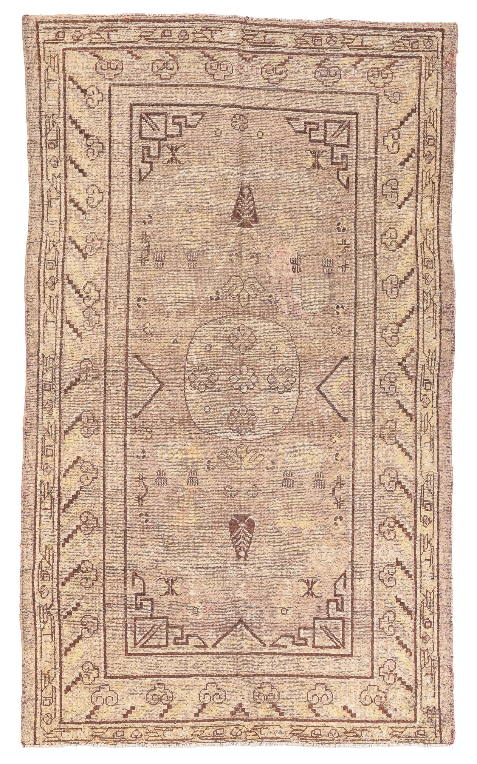 Khotan Rug, East Turkestan, Ca. 1900, 4'6'' x 7'8' (1 of 6)