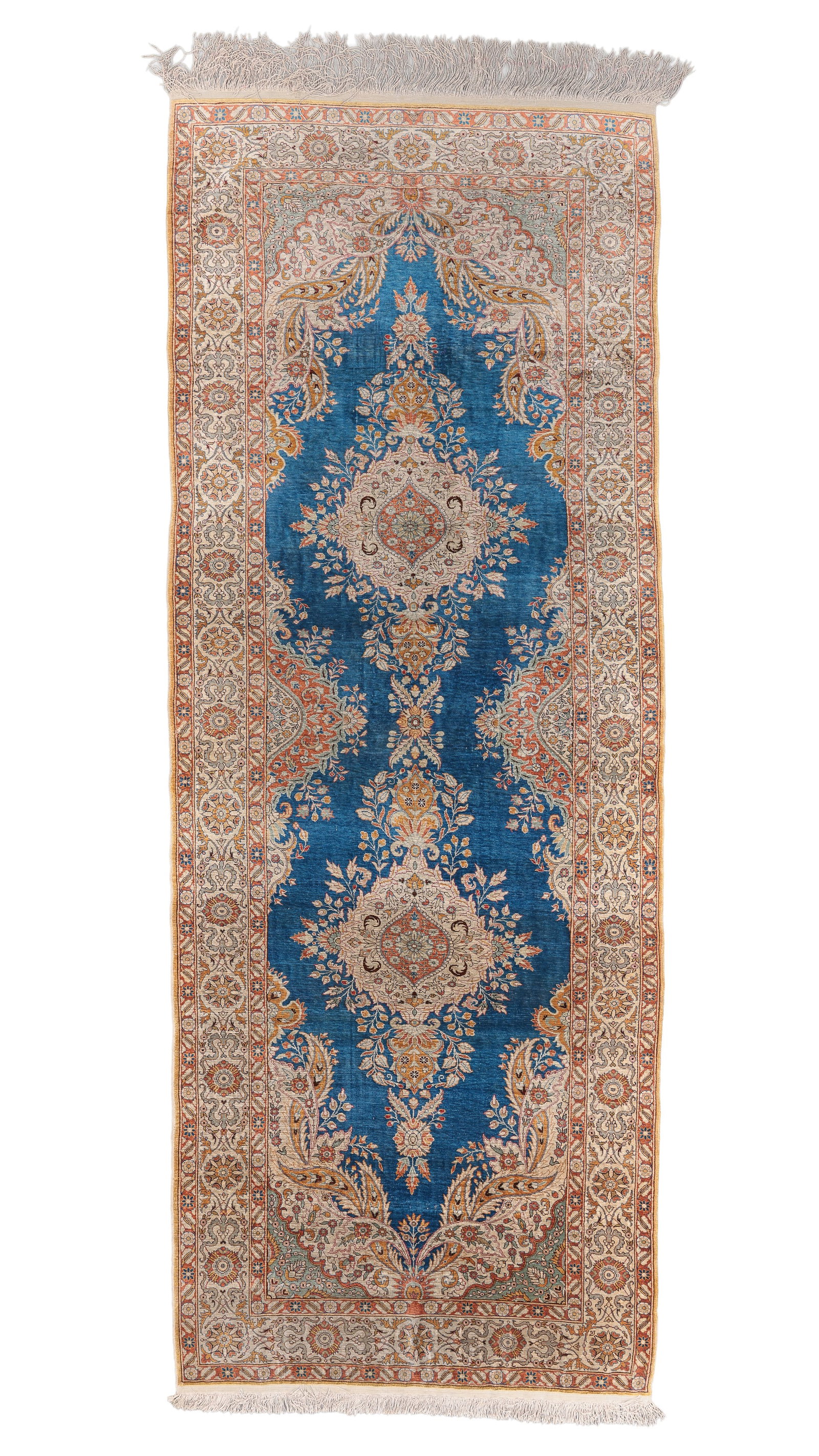 Fine Turkish Silk Rug, Mid/Late 20th C., 3'4'' x 8'7'' (1 of 6)