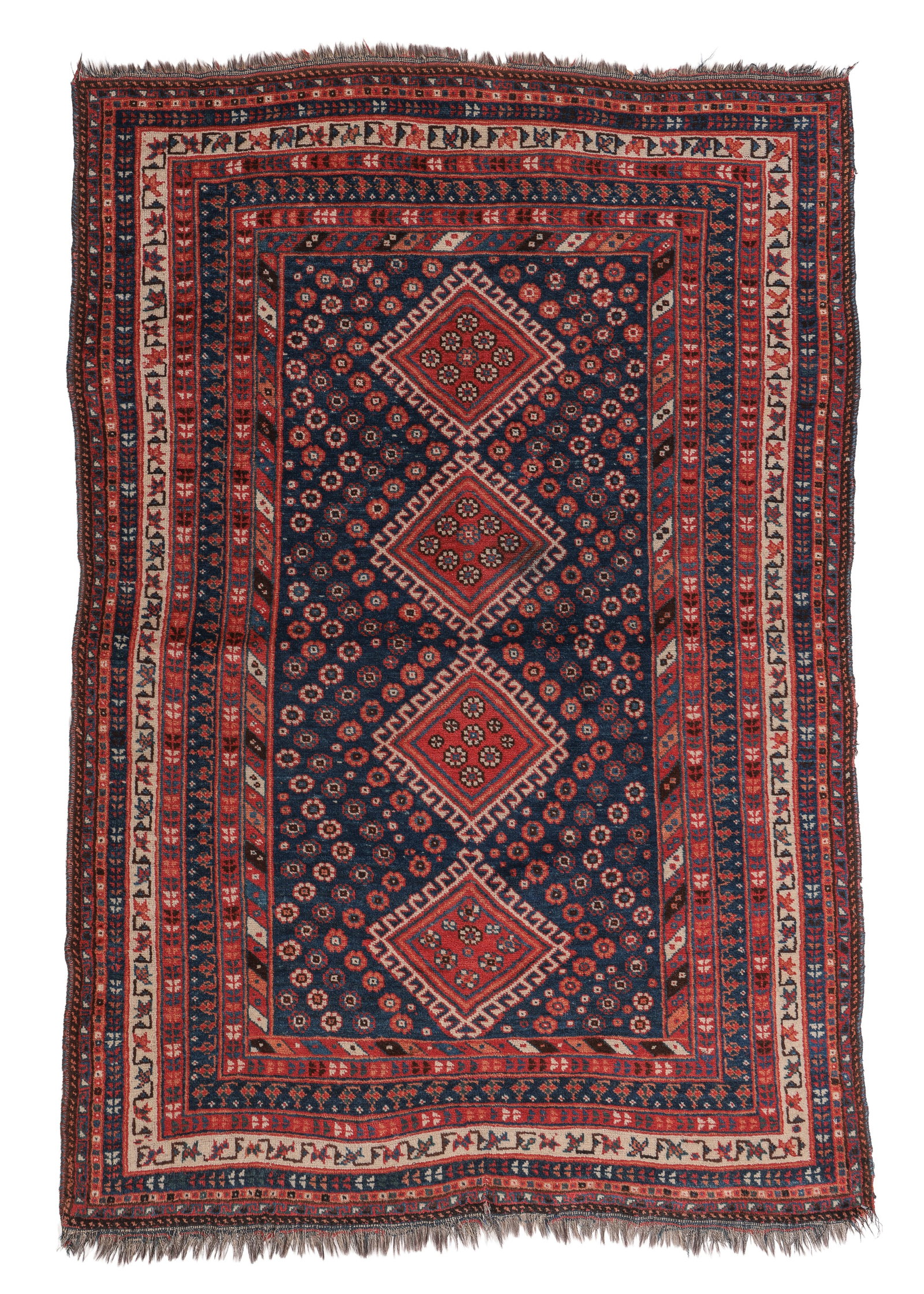 Lori Rug, Persia, Late 19th C., 4'2'' x 6'2'': Lori Rug, Persia, Late 19th C., 4'2'' x 6'2'' (127 x 188 cm). Weight: 12 lbs. Material: wool pile, wool warp, wool weft.