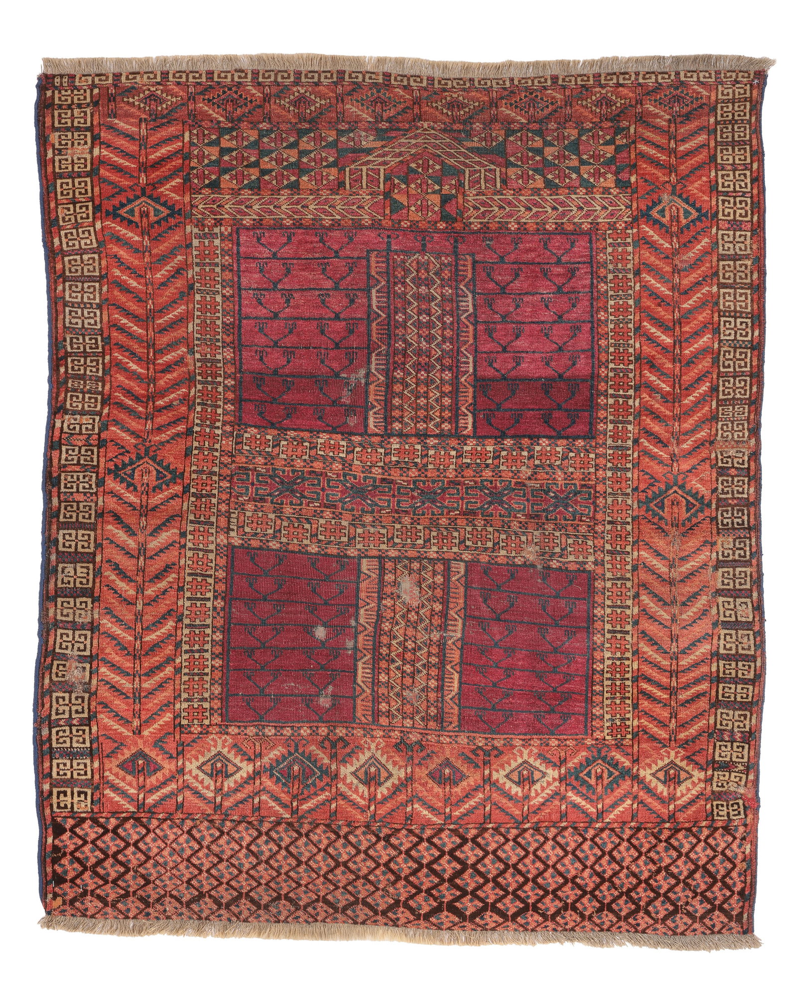 Tekke Turkmen Ensi Rug, Central Asia, Late 19th C., 3'9'' x 4'7'' (1 of 5)