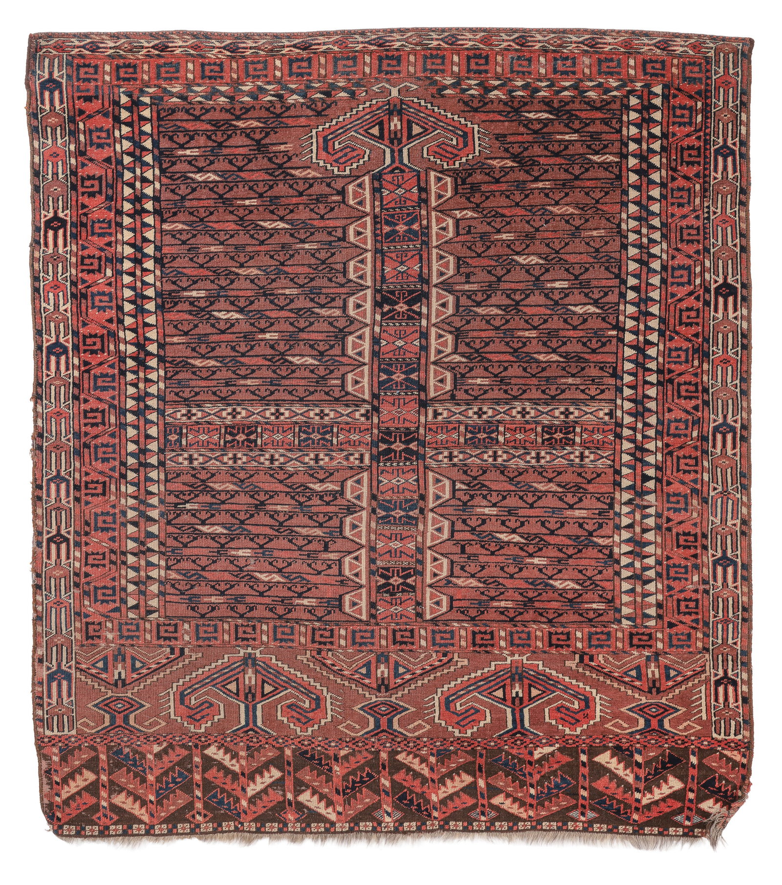 Yomud Turkmen Ensi Rug, Central Asia, Ca. 1875, 4'8'' x 5'3'' (1 of 5)