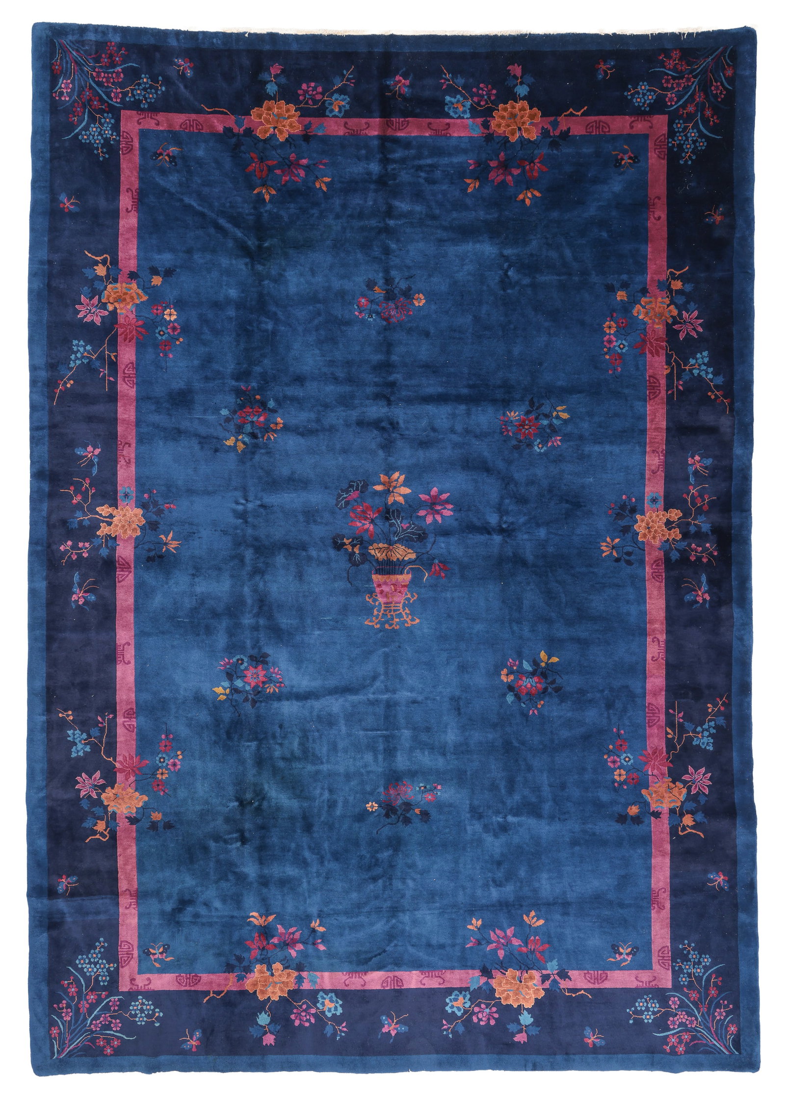 Fine Chinese Art Deco Rug, Ca. 1930's/40's, 10'1'' x 14'5'': Fine Chinese Art Deco Rug, Ca. 1930's/40's, 10'1'' x 14'5'' (307 x 439 cm). Weight: 107 lbs. Material: wool pile, cotton warp, cotton weft.