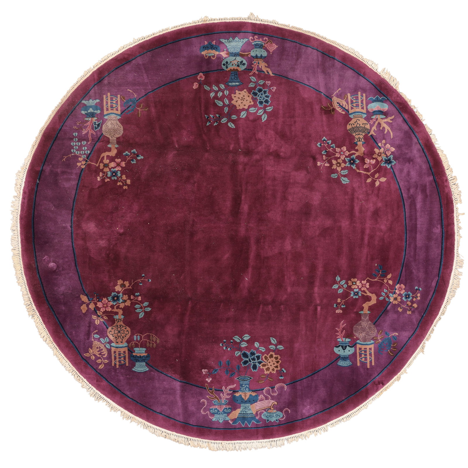 Fine Round Chinese Art Deco Rug, Ca. 1930's/40's, 9'11'' x 9'11'' (1 of 7)