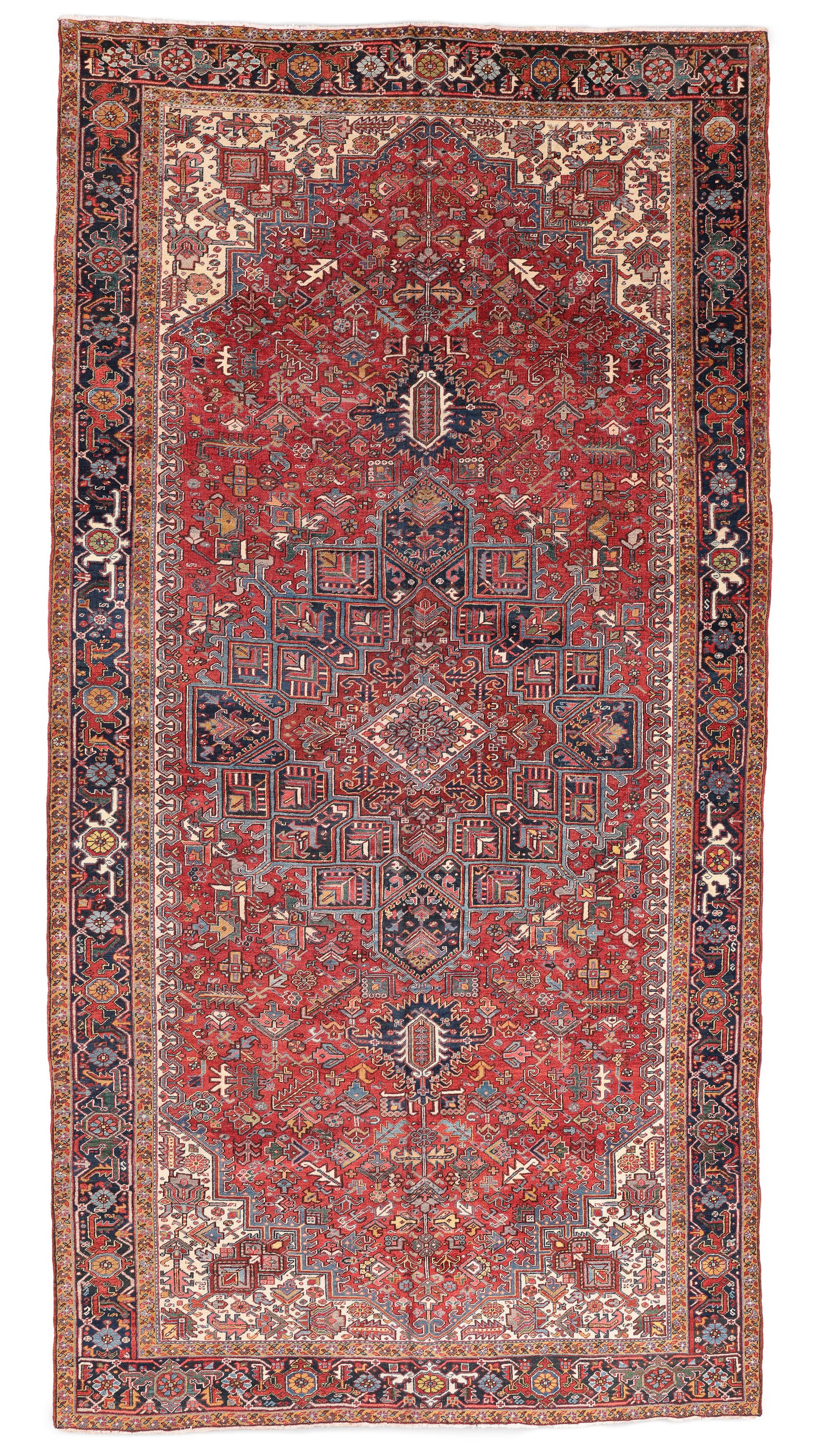 Mansion-Size Heriz Rug, Persia, Ca. 1930, 9'5'' x 18'4'': Mansion-Size Heriz Rug, Persia, Ca. 1930, 9'5'' x 18'4'' (287 x 559 cm). Weight: 100 lbs. Material: wool pile, cotton warp, cotton weft.