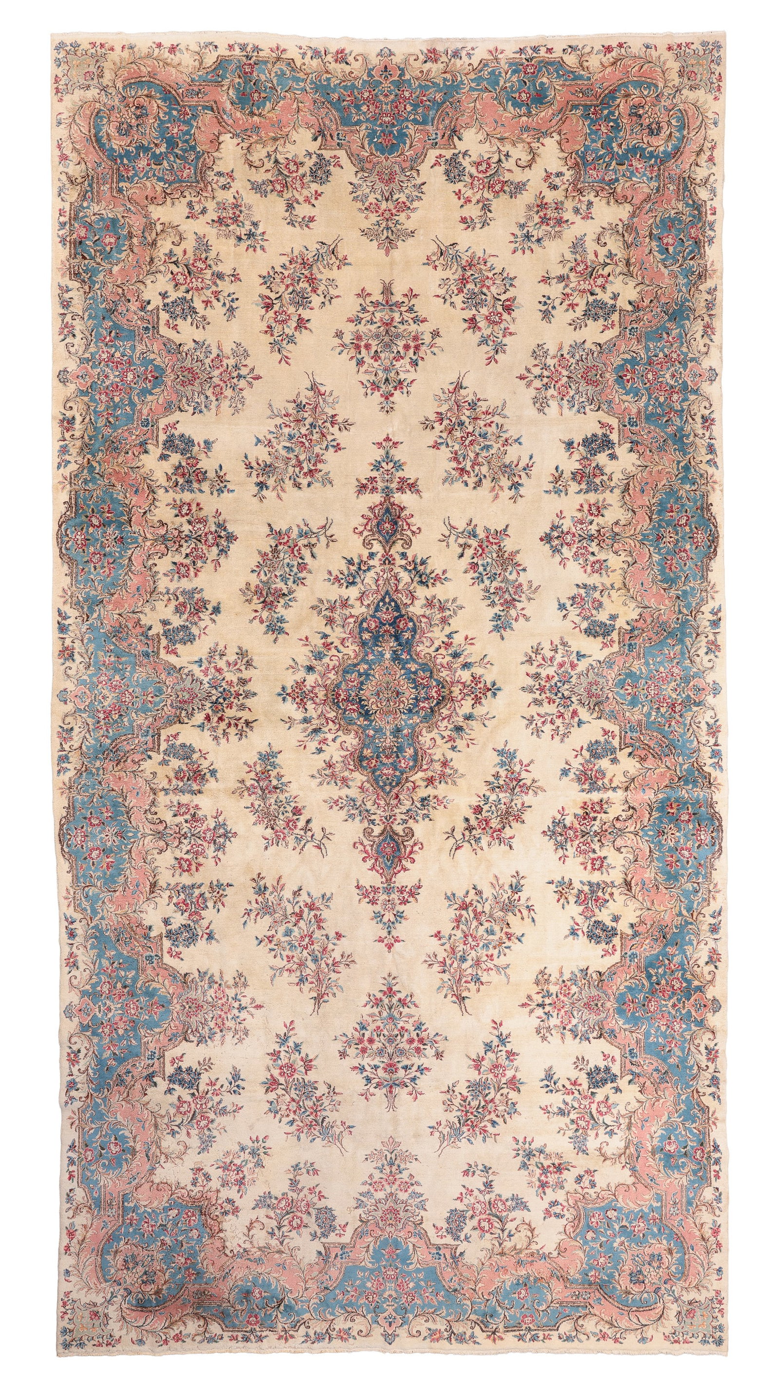 Mansion-Size Kerman Rug, Persia, Ca. 1940, 10'0'' x 19'3'': Mansion-Size Kerman Rug, Persia, Ca. 1940, 10'0'' x 19'3'' (305 x 587 cm). Weight: 120 lbs. Material: wool pile, cotton warp, cotton weft.